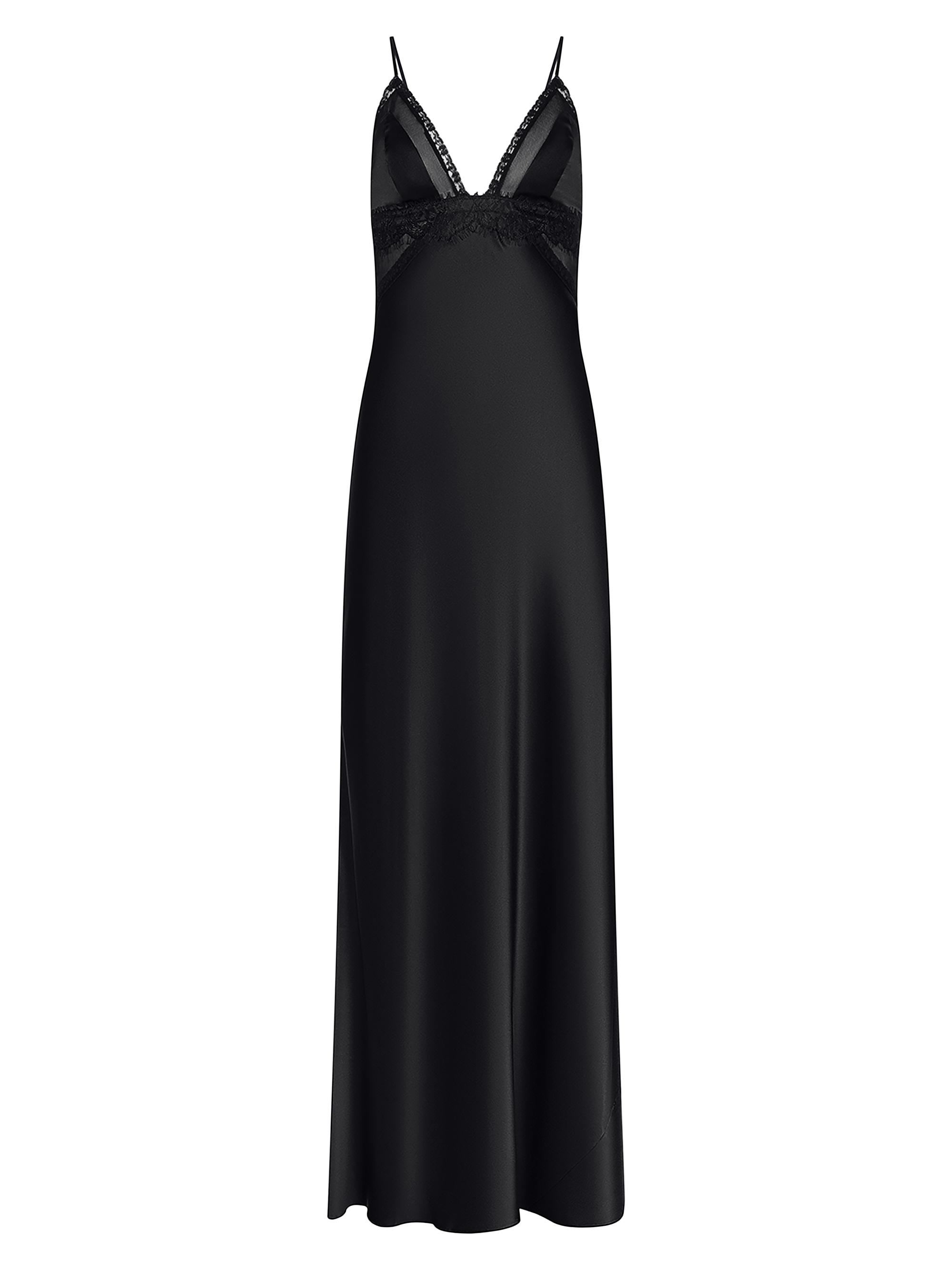 L'AGENCE Women's Elsa Lingerie Silk Maxi Slipdress - Black