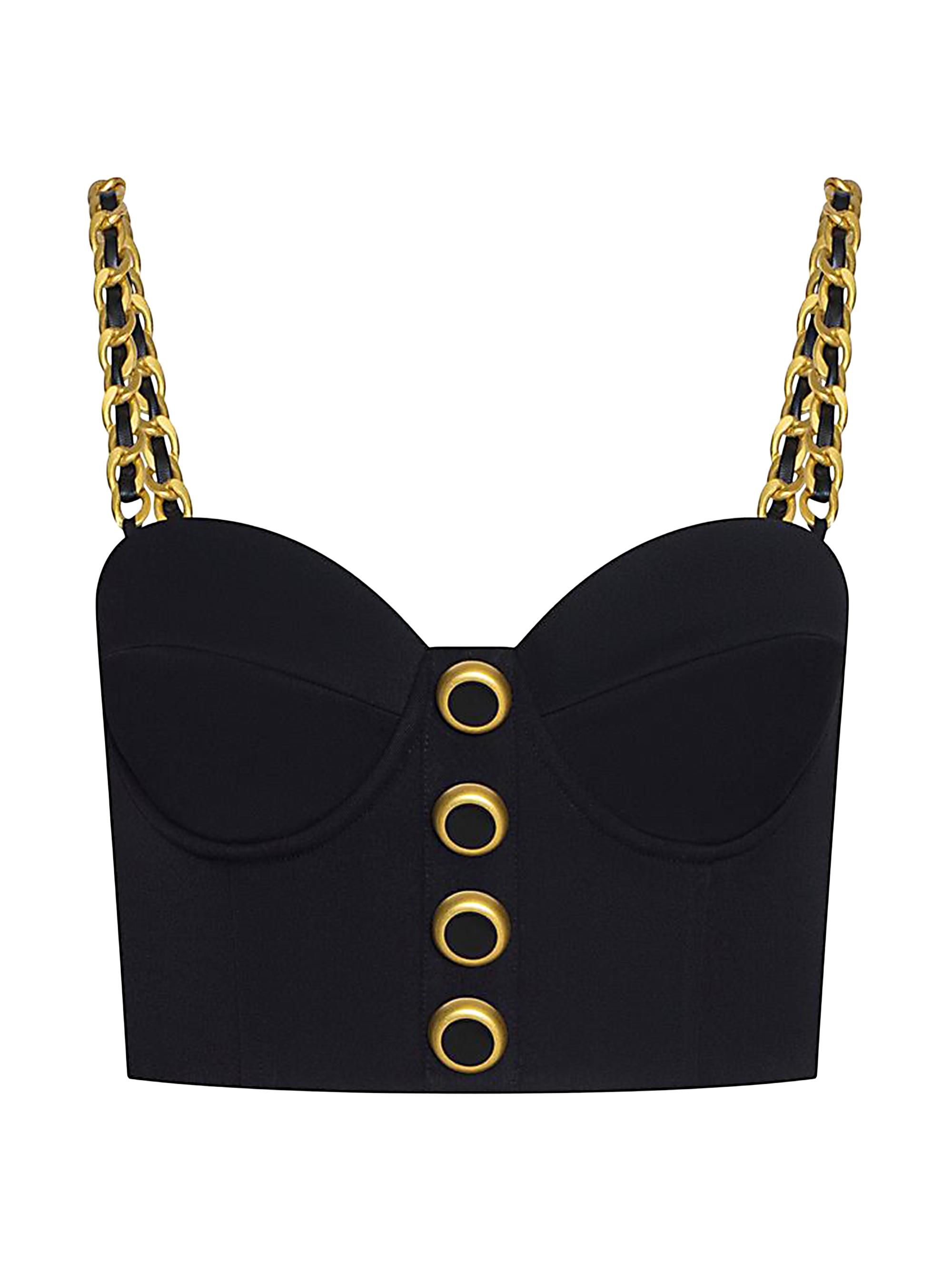 L'AGENCE Women's Sophia Chain Bralette - Black