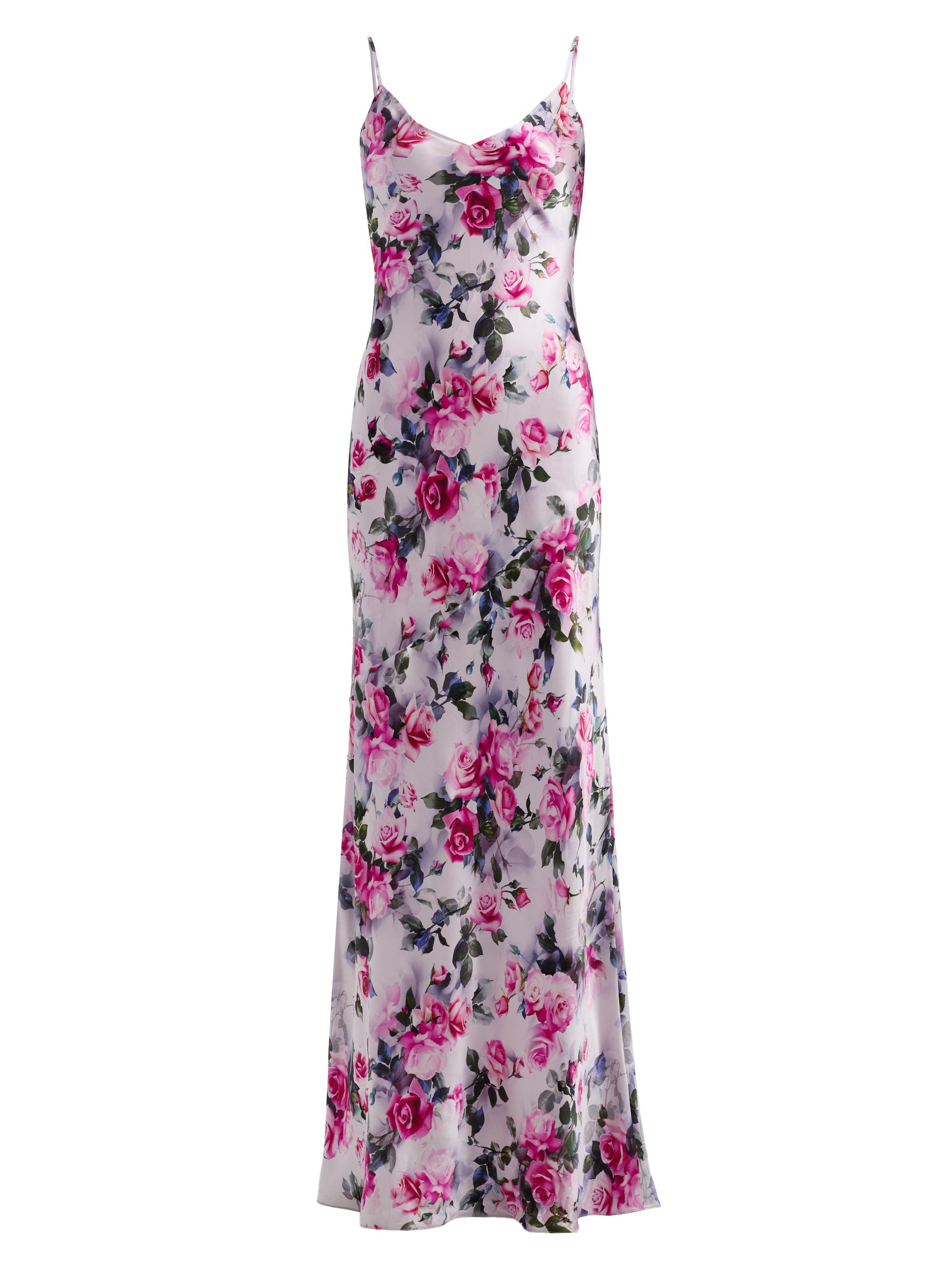 L'AGENCE Women's Serita Floral Silk Maxi Dress - Pink Multi Water Rose