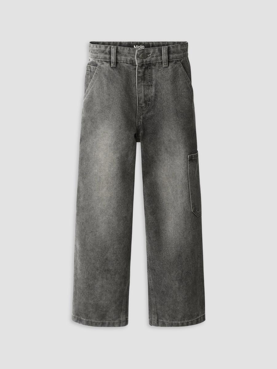 Molo Little Boy's & Boy's Archer Wide-leg Jeans In Black