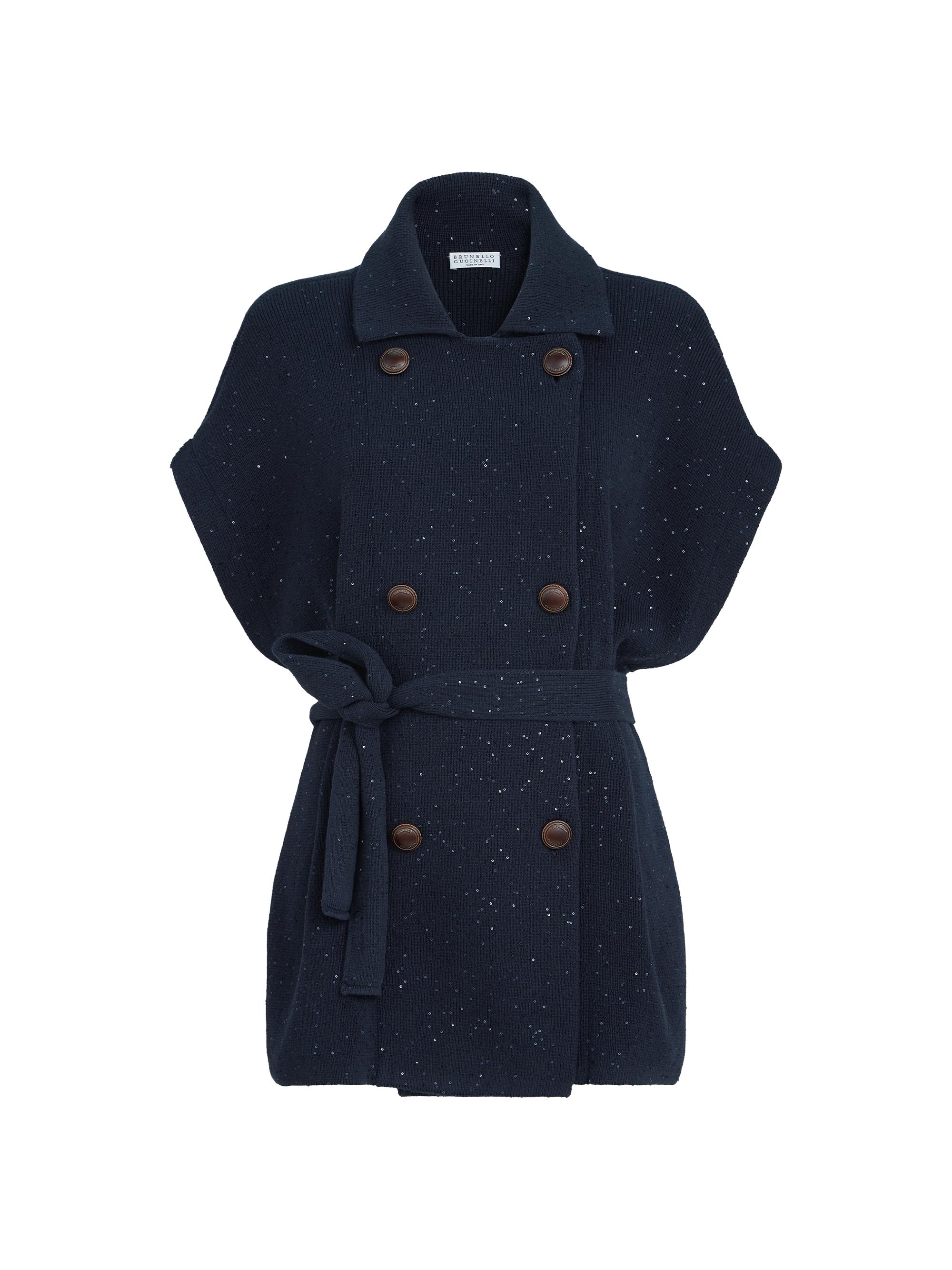 Brunello Cucinelli Women's Cotton Diamond Yarn Knit Sweater Vest - Blue