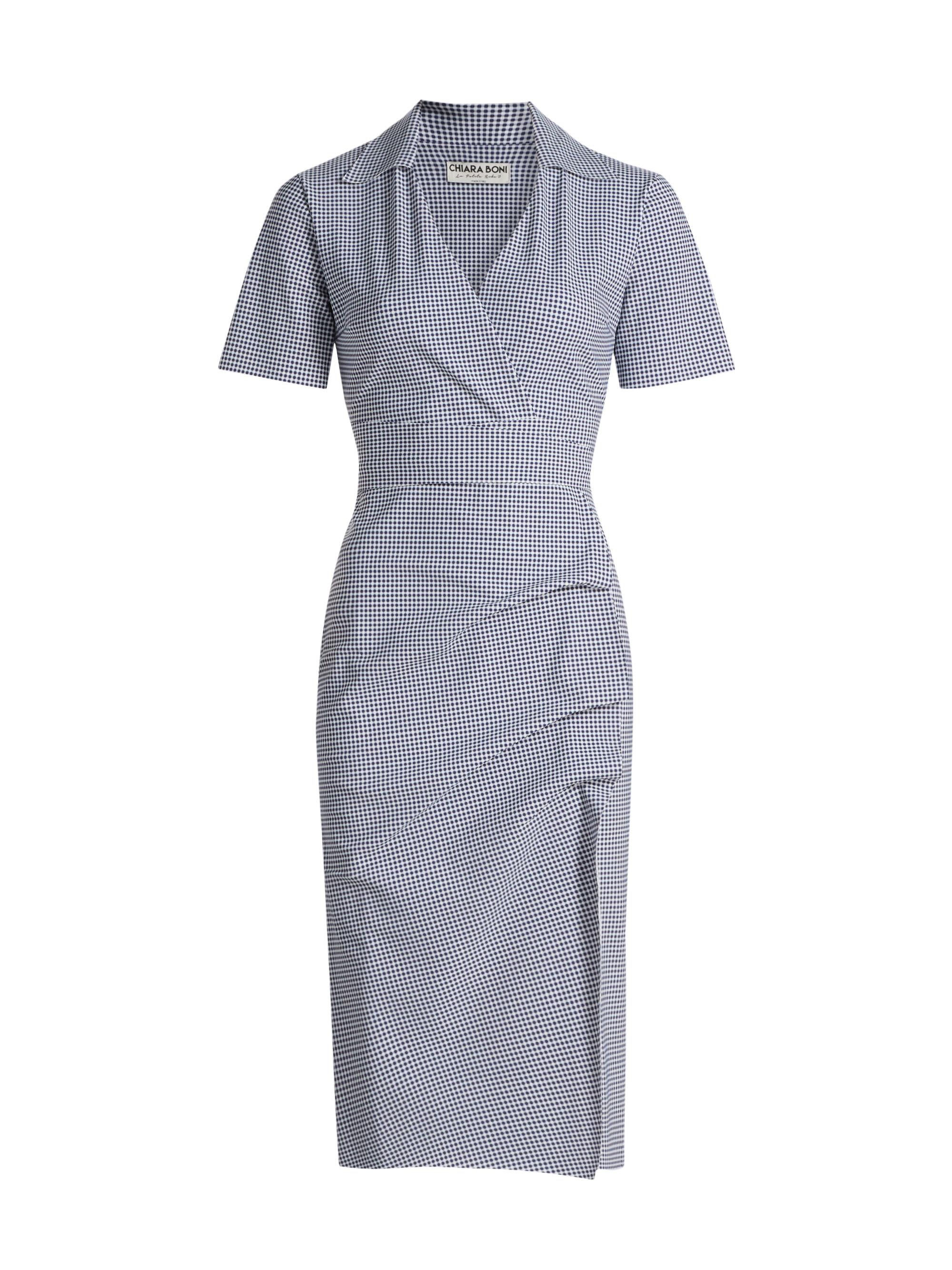 Chiara Boni La Petite Robe Women's Ittig Checked Knee-Length Dress - Blu Notte Gingham