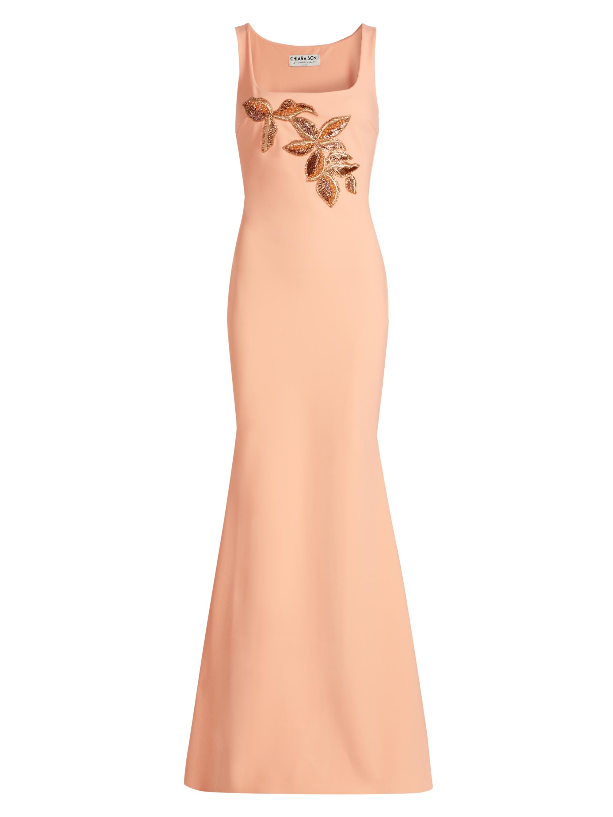 Chiara Boni La Petite Robe Women's Lijia Beaded Jersey Trumpet Gown - Peau Dange