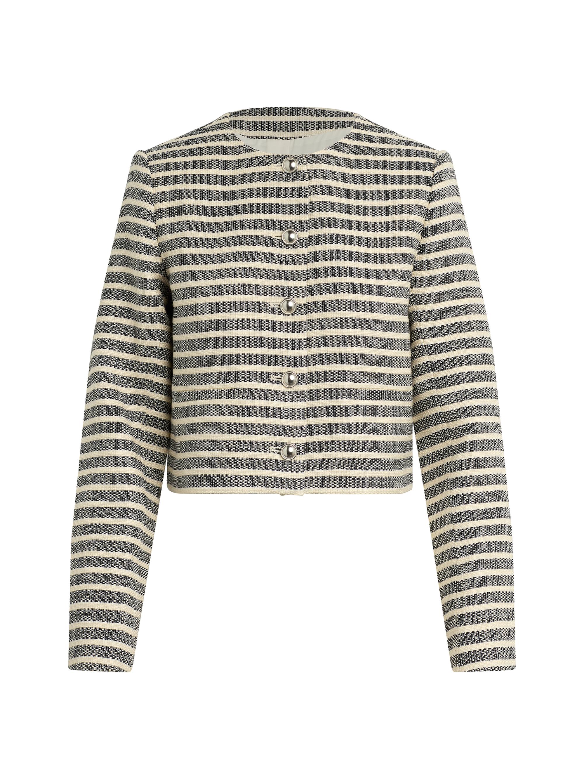 Joe's Jeans Women's The Talia Striped Crop Jacket - Midnight Ecru