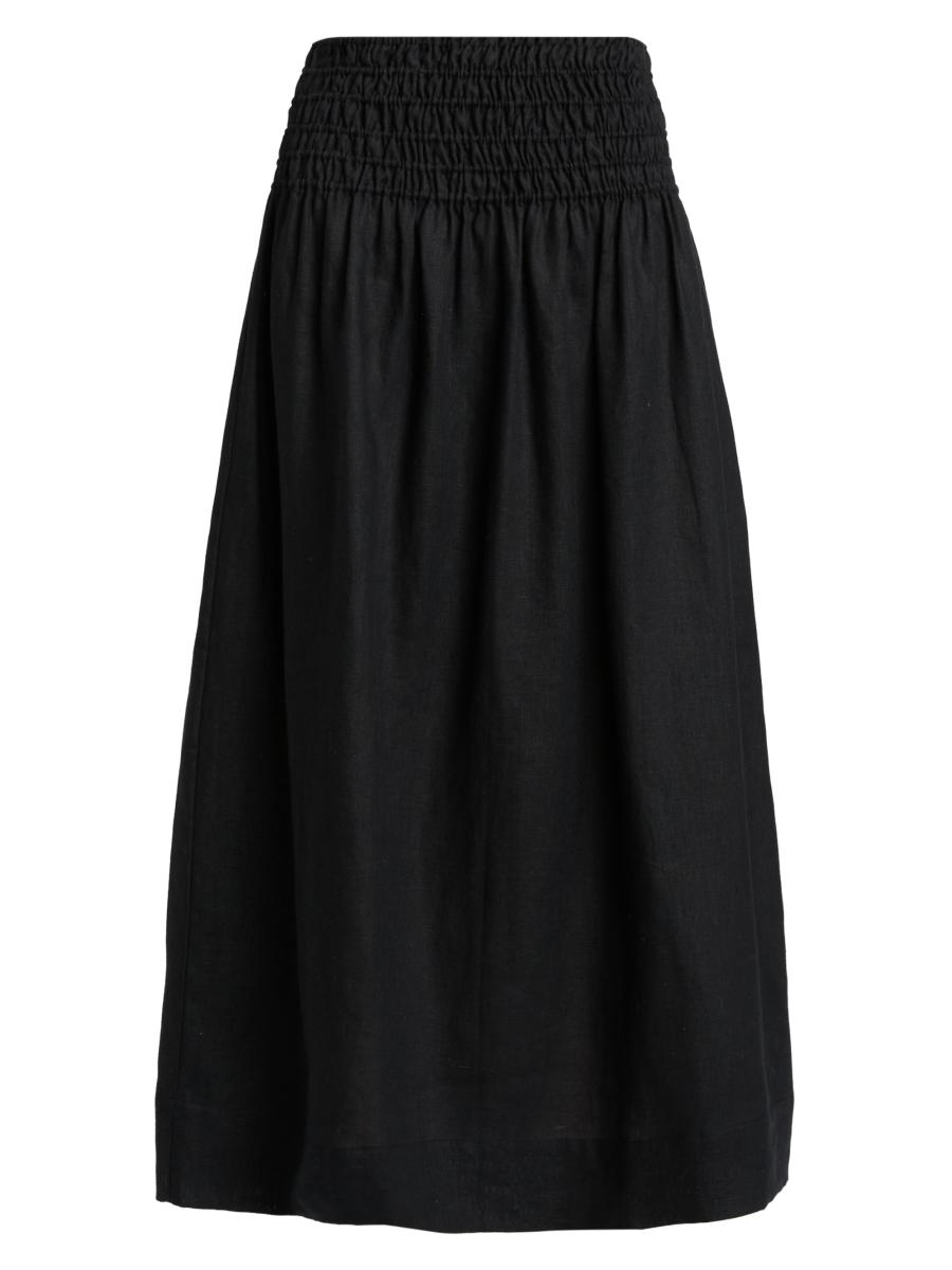 Rails Women's Alessa Linen A-line Midi-skirt In Black