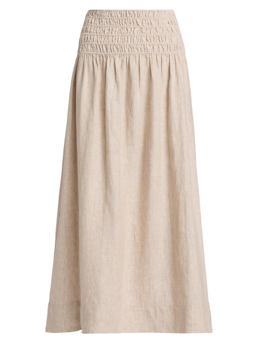 Rails Women's Alessa Linen A-line Midi-skirt In Brown
