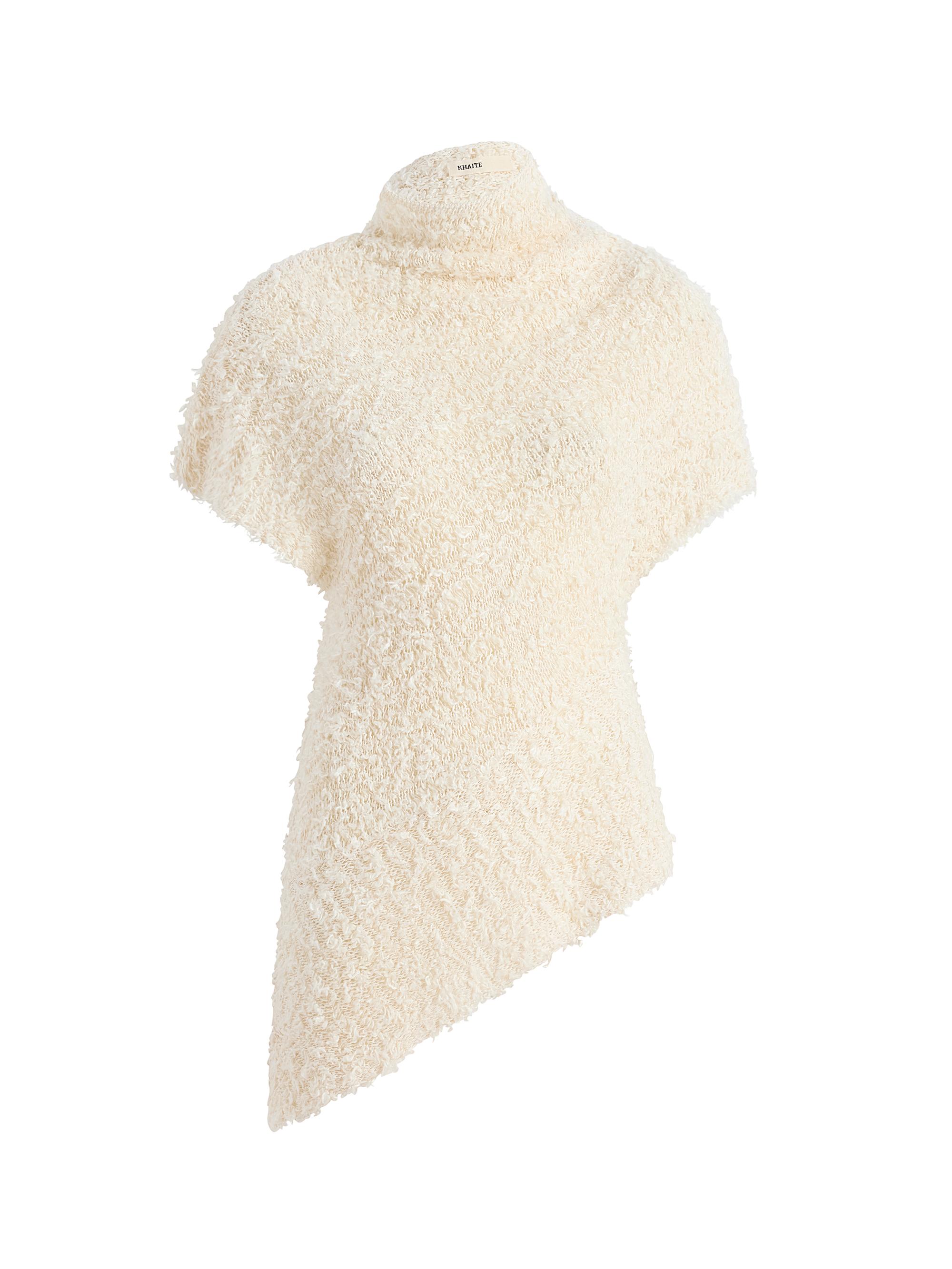 Khaite Women's Rhodes Cotton-Blend Bouclé Asymmetric Top -