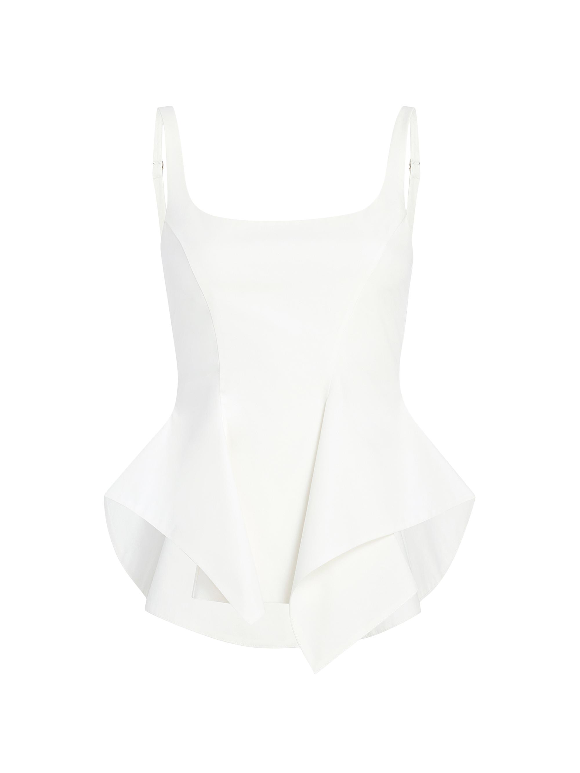 Khaite Women's Loa Cotton Sculpted Top - Chalk