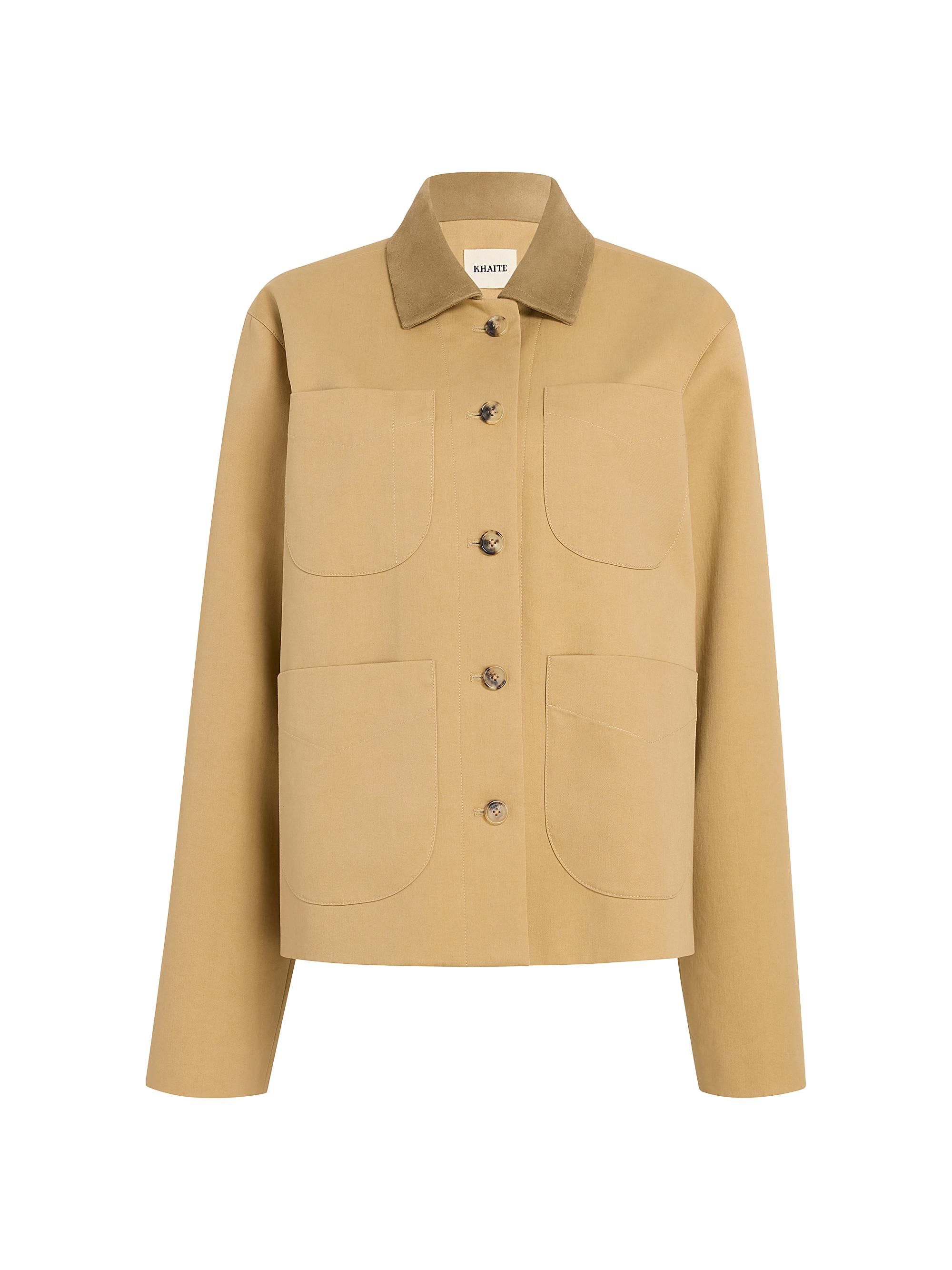 Khaite Women's Wyatt Cotton Patch Pocket Jacket - Wheat
