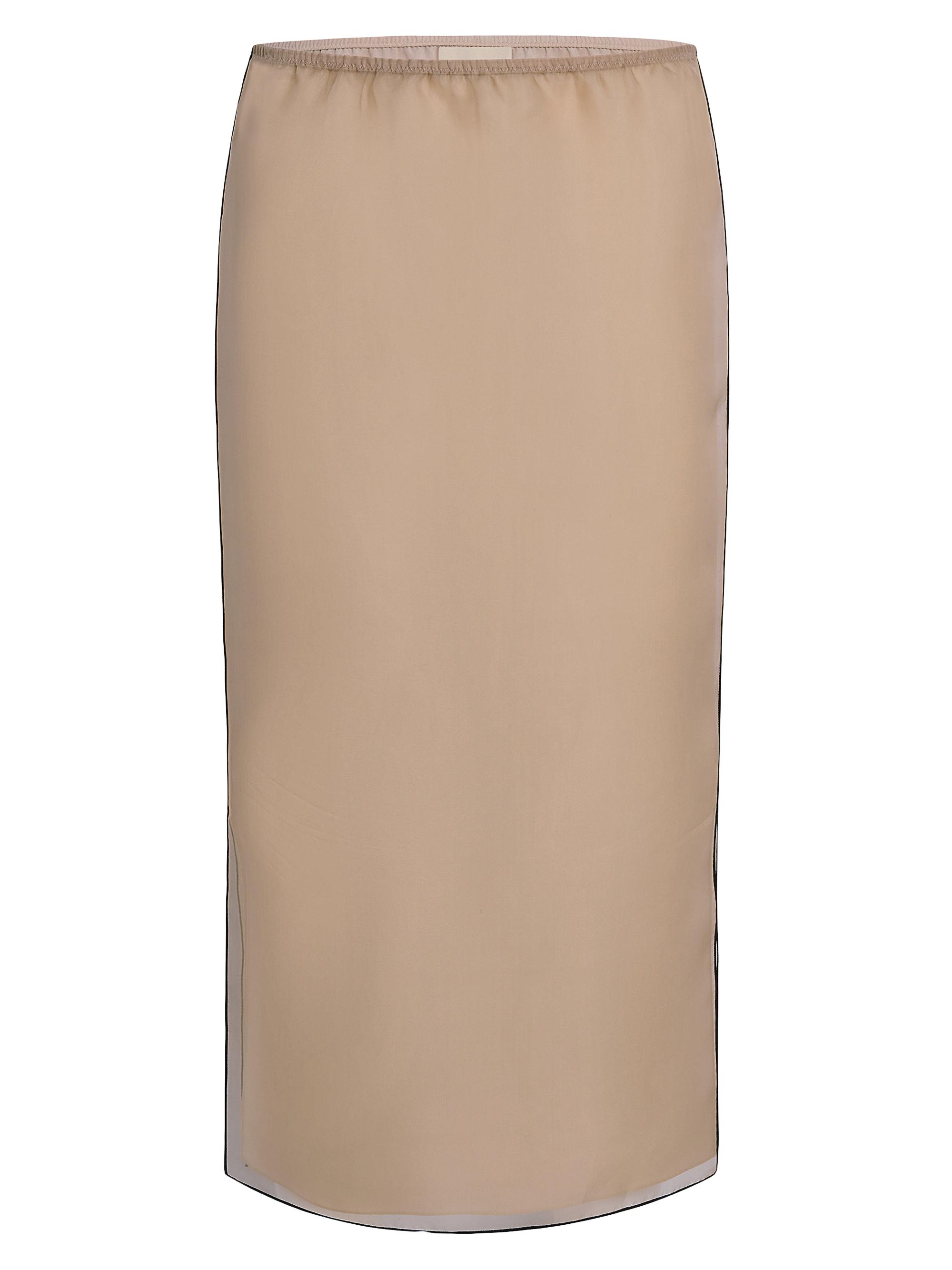 Khaite Women's Sydni Silk Midi-Skirt - Tea Stain