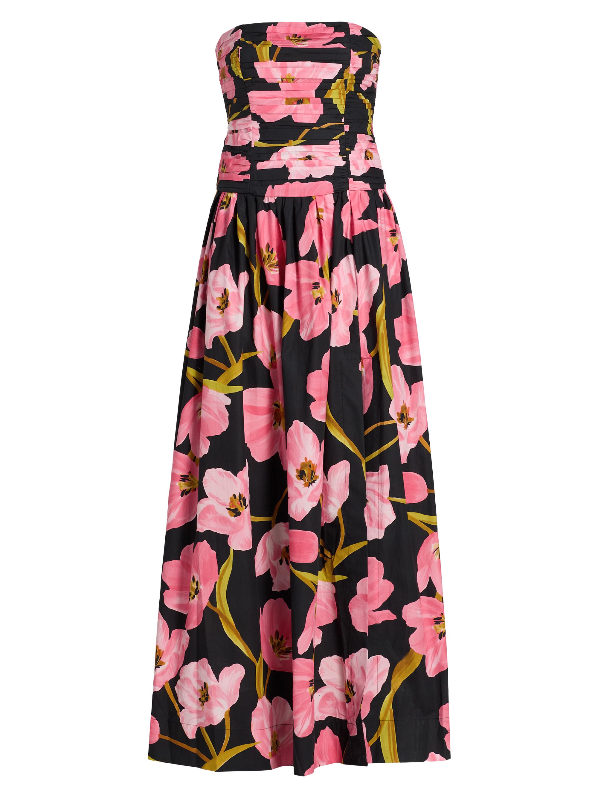 Cara Cara Women's Montreal Floral Poplin Strapless Gathered Gown - Marais Bloom Black