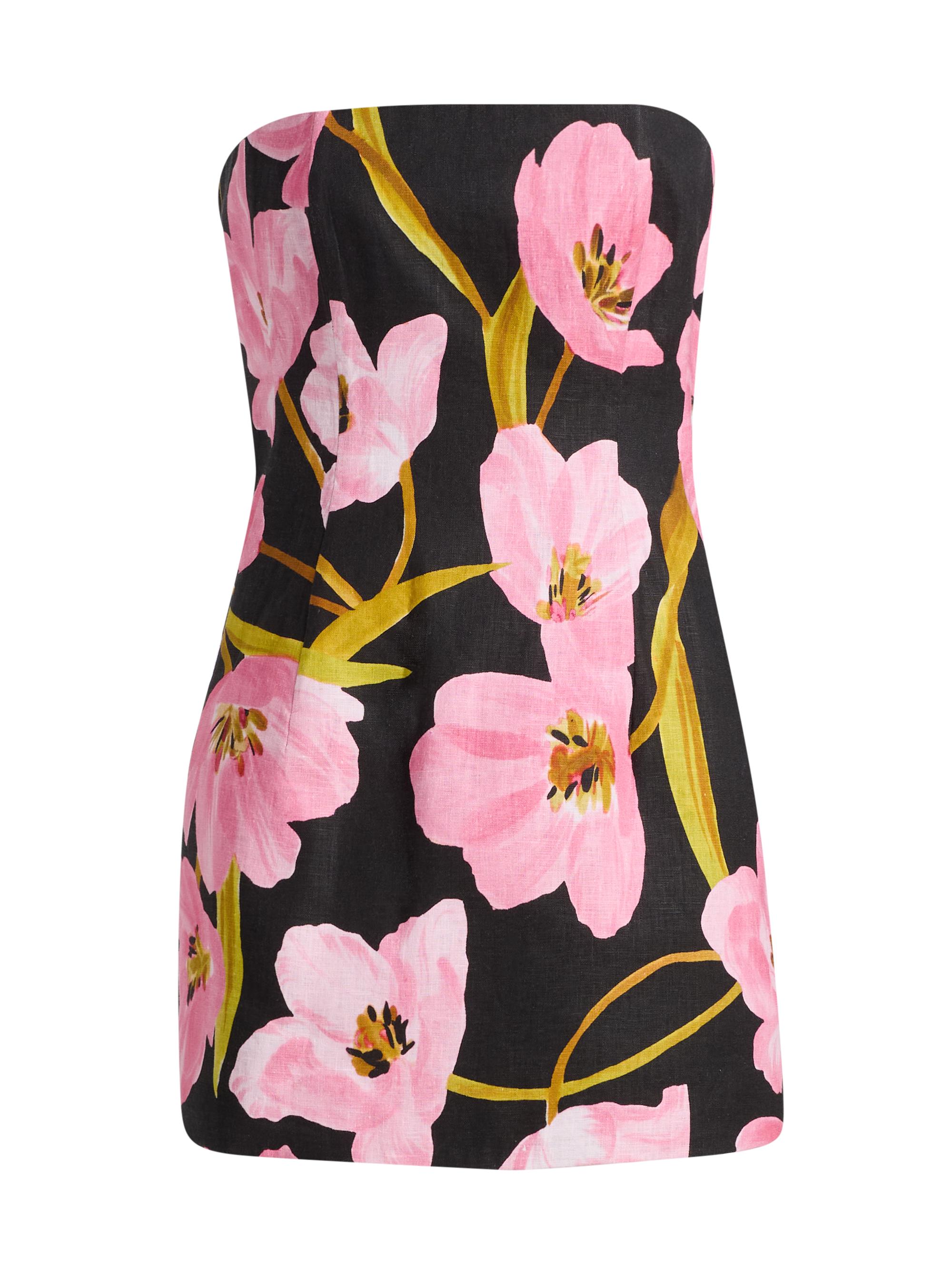 Cara Cara Women's Ines Tulip Print Strapless Minidress - Marais Bloom Black
