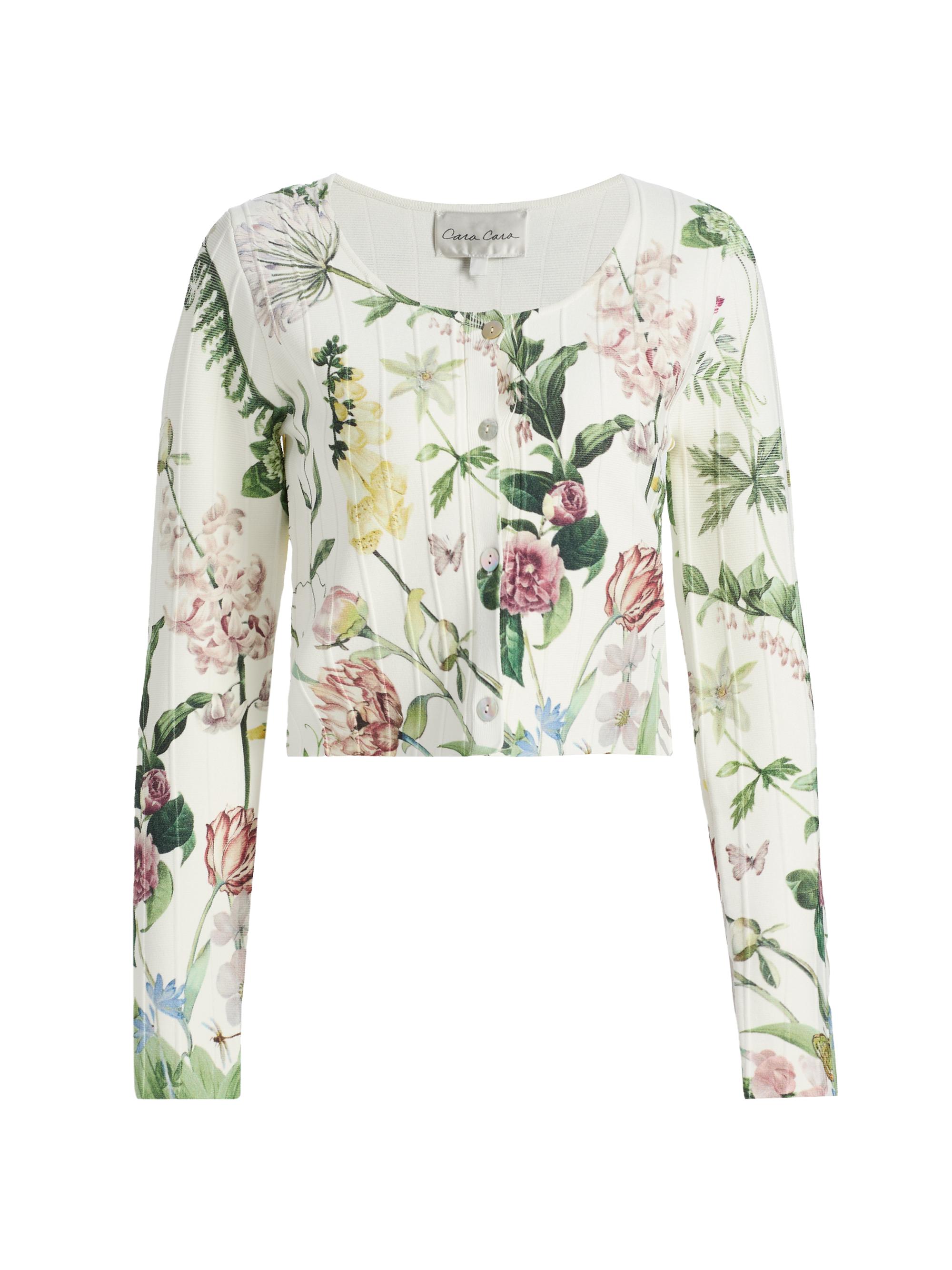 Cara Cara Women's Rose Floral Seamed Cardigan - Bloomsfield