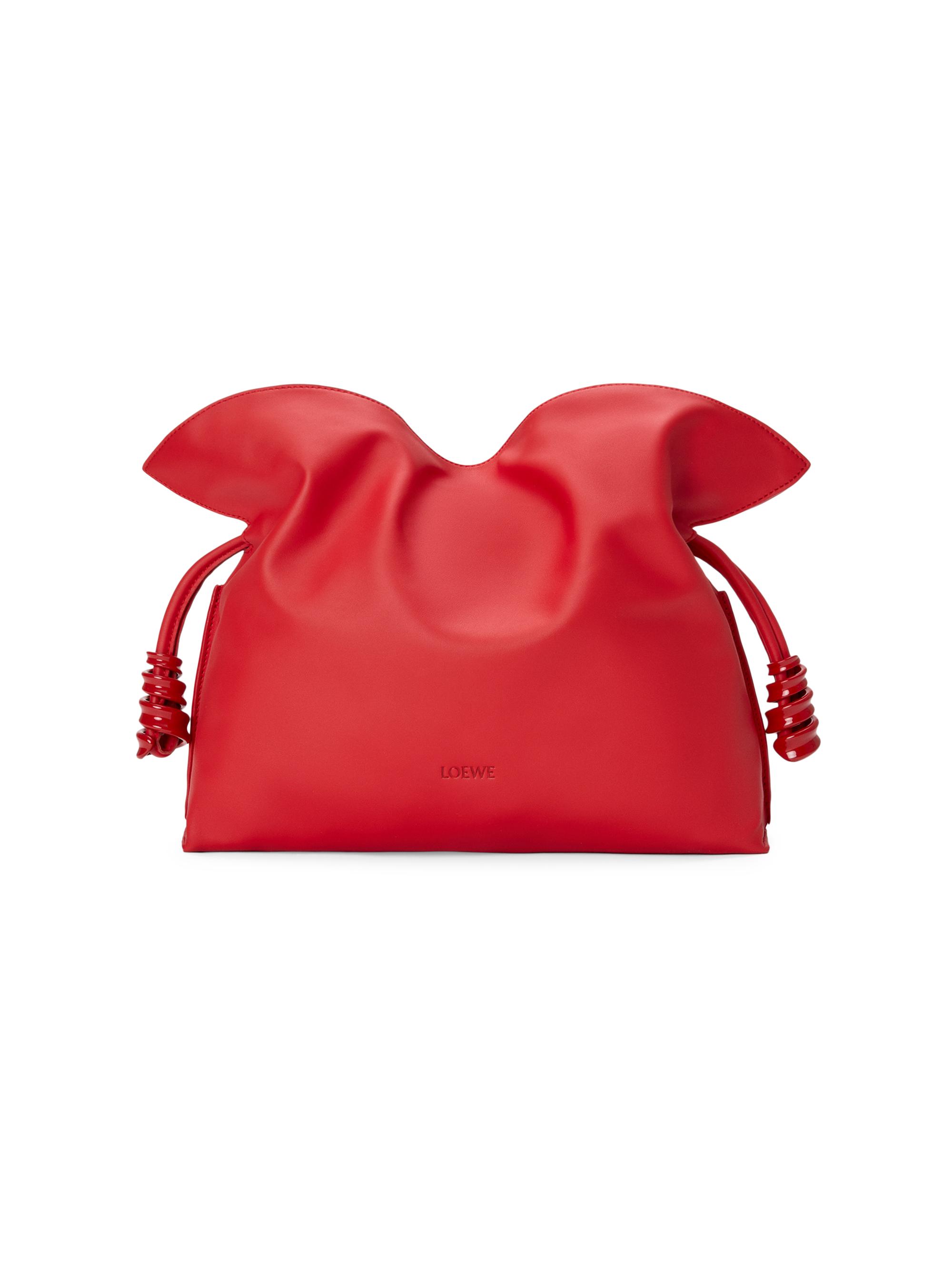 LOEWE Women's Coil Flamenco Medium Leather Clutch - Scarlet Red