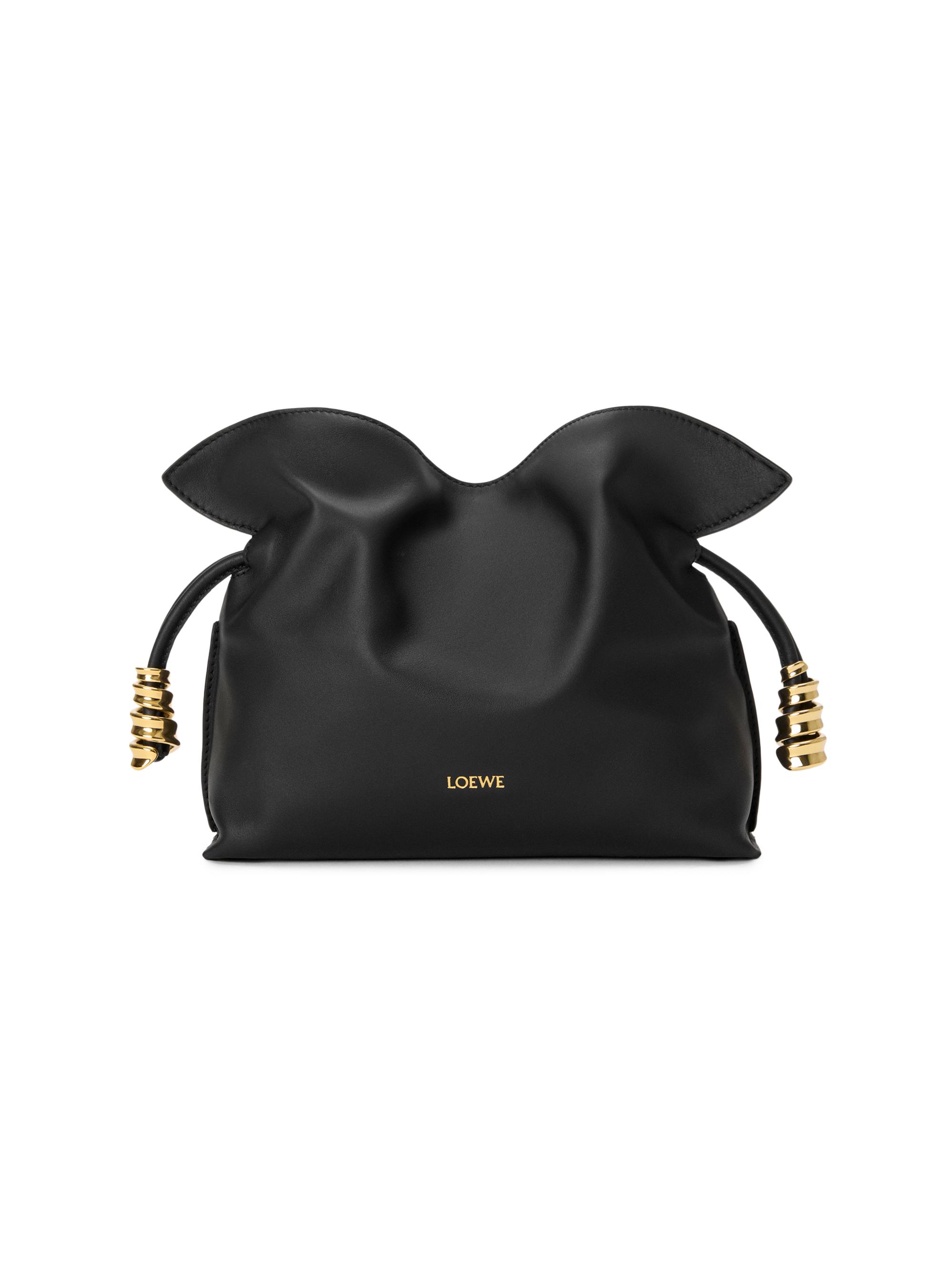 LOEWE Women's Coil Flamenco Mini Leather Clutch - Black