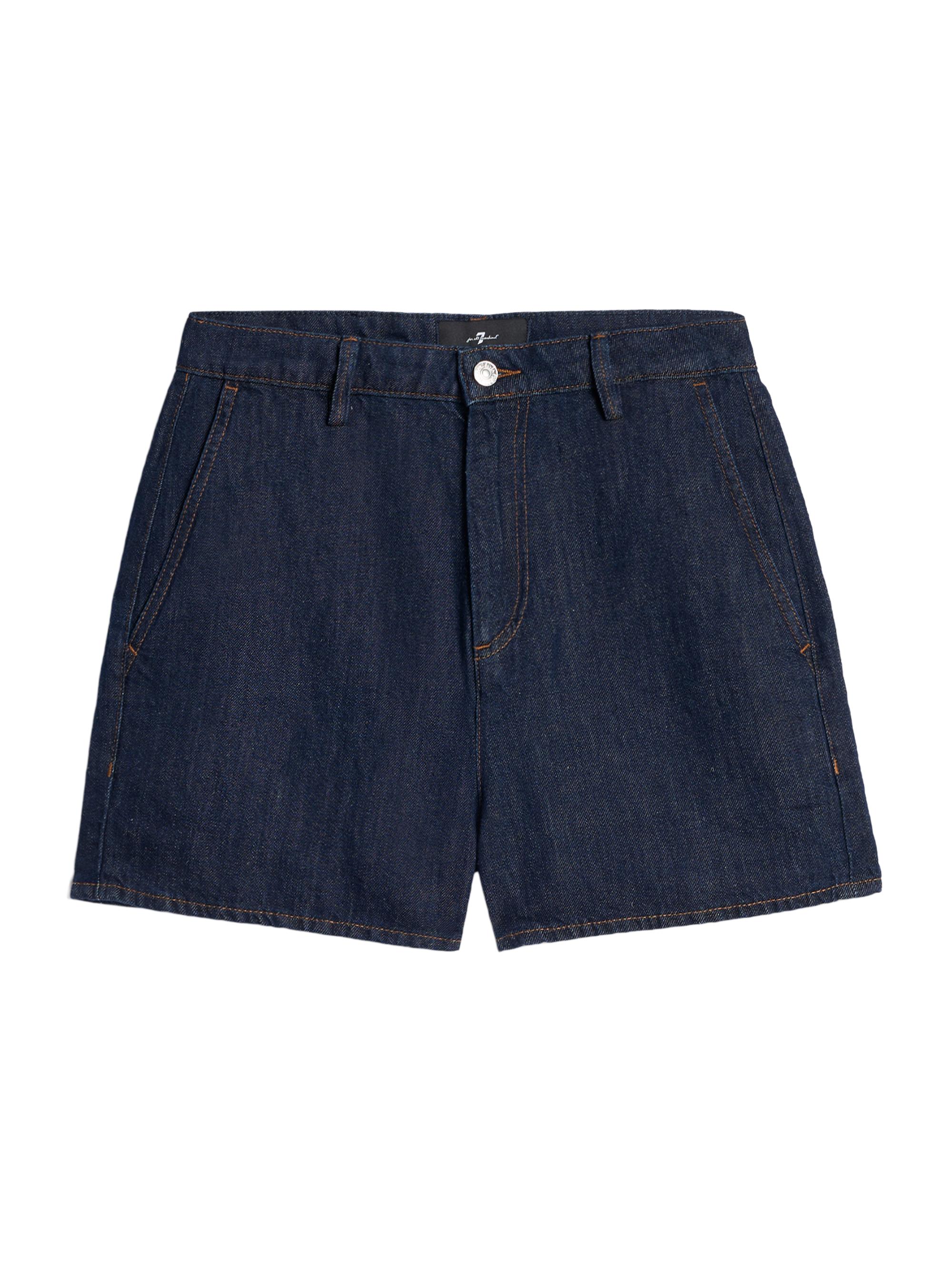 7 For All Mankind Women's Denim Trouser Shorts - Blossom