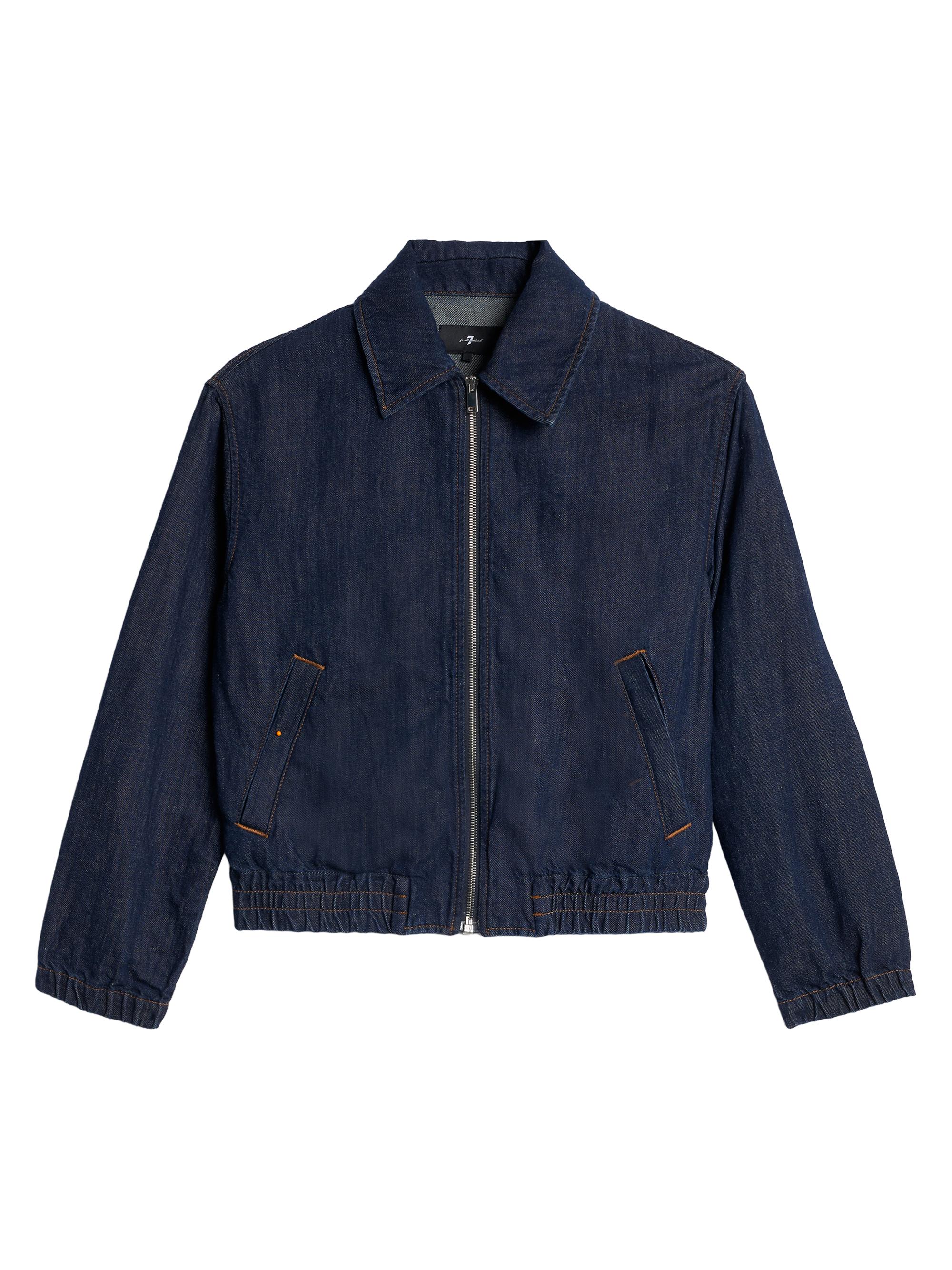 7 For All Mankind Women's Denim Bomber Jacket - Blossom