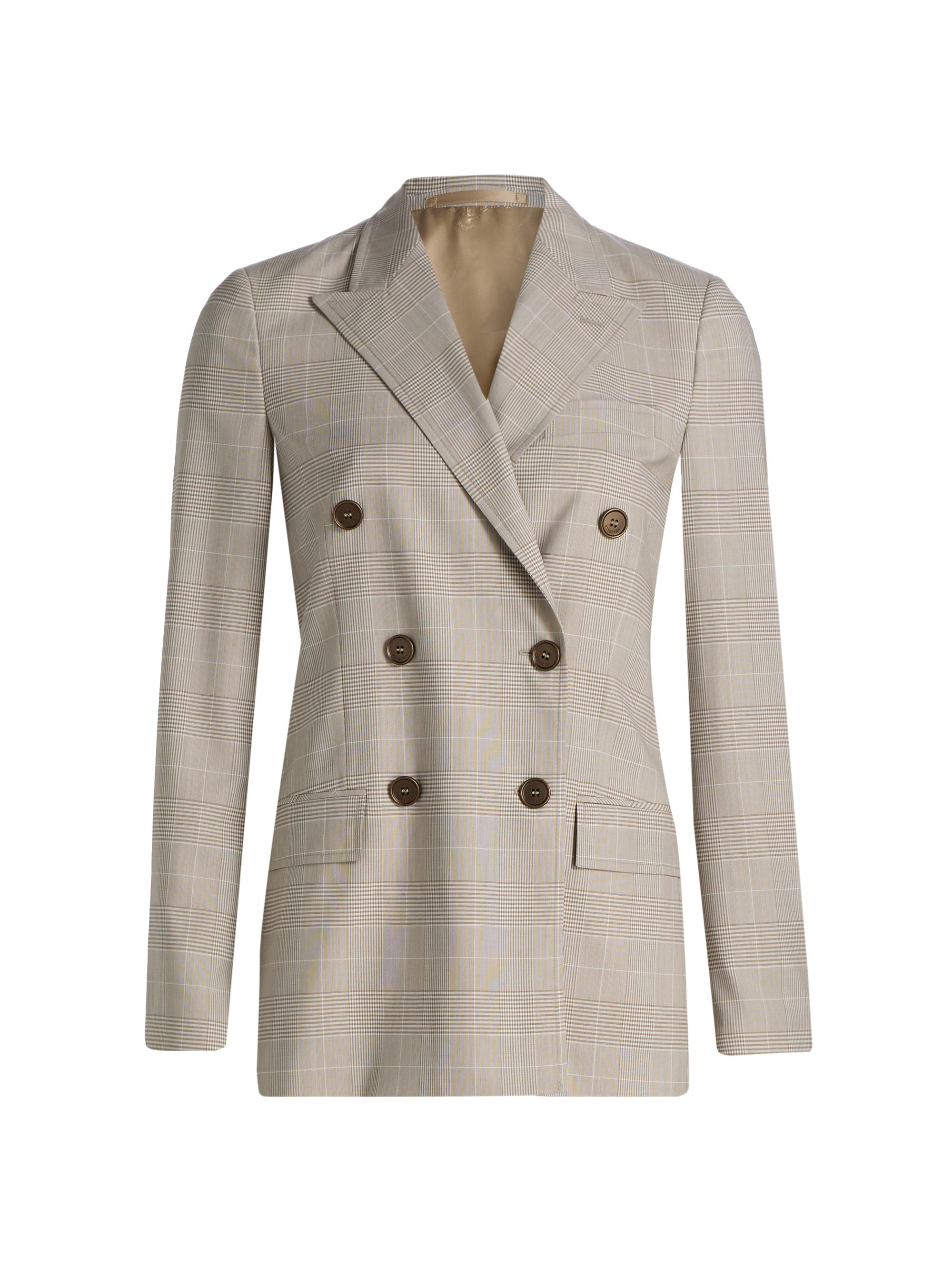 Burberry Reva Check Wool Tailored Jacket | Saks Fifth Avenue