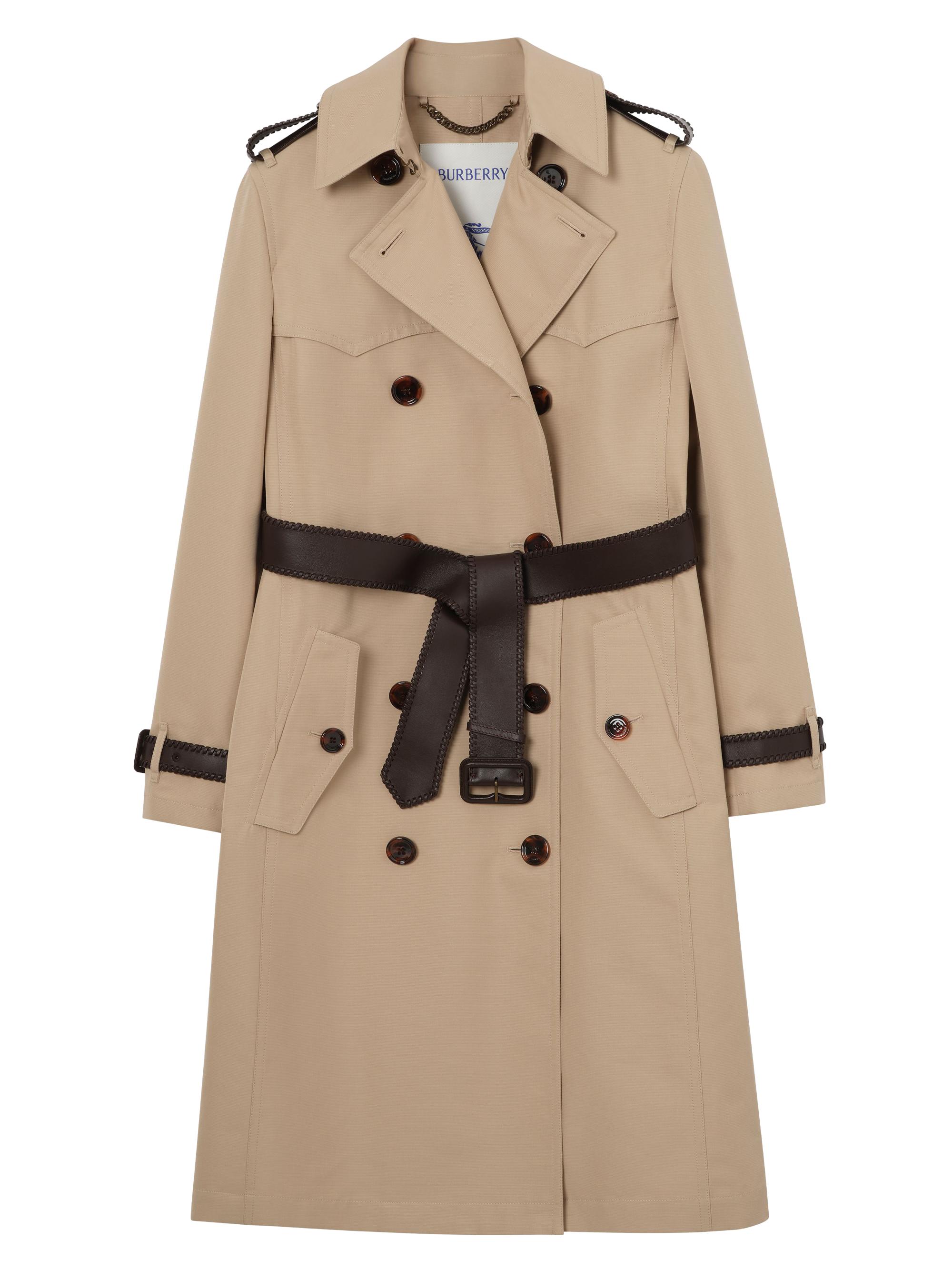 Burberry Women's Foxfield Silk-Cotton Trench Coat - Oatmeal Beige