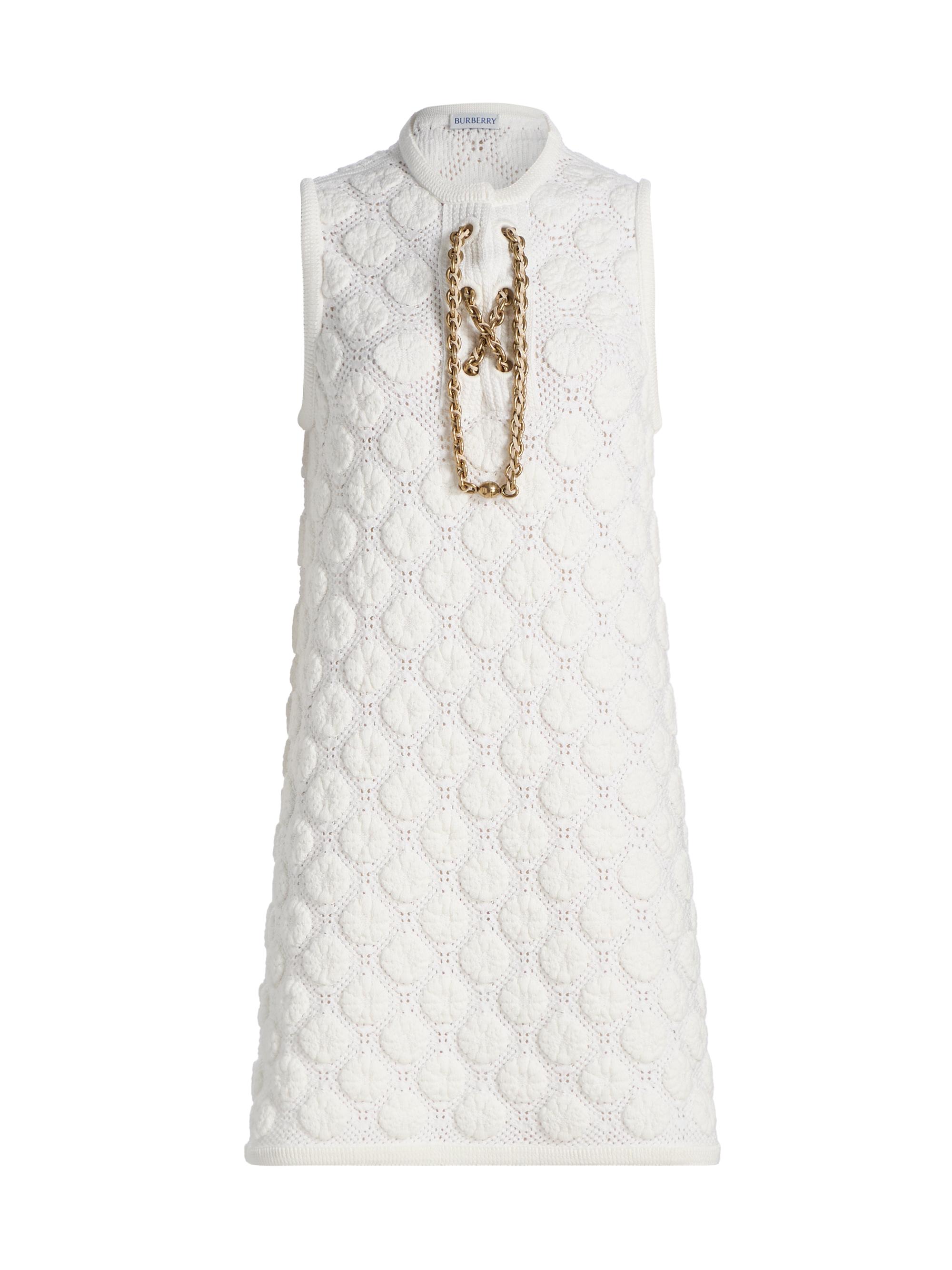Burberry Women's Brittany Crochet Cotton-Blend Minidress - White