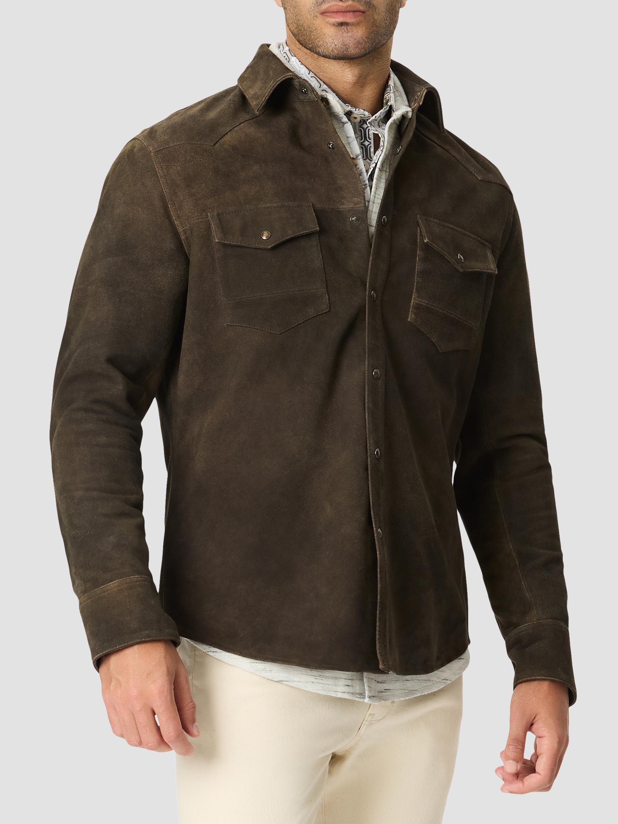 Robert Graham Marstow Suede Shirt Jacket | Saks Fifth Avenue