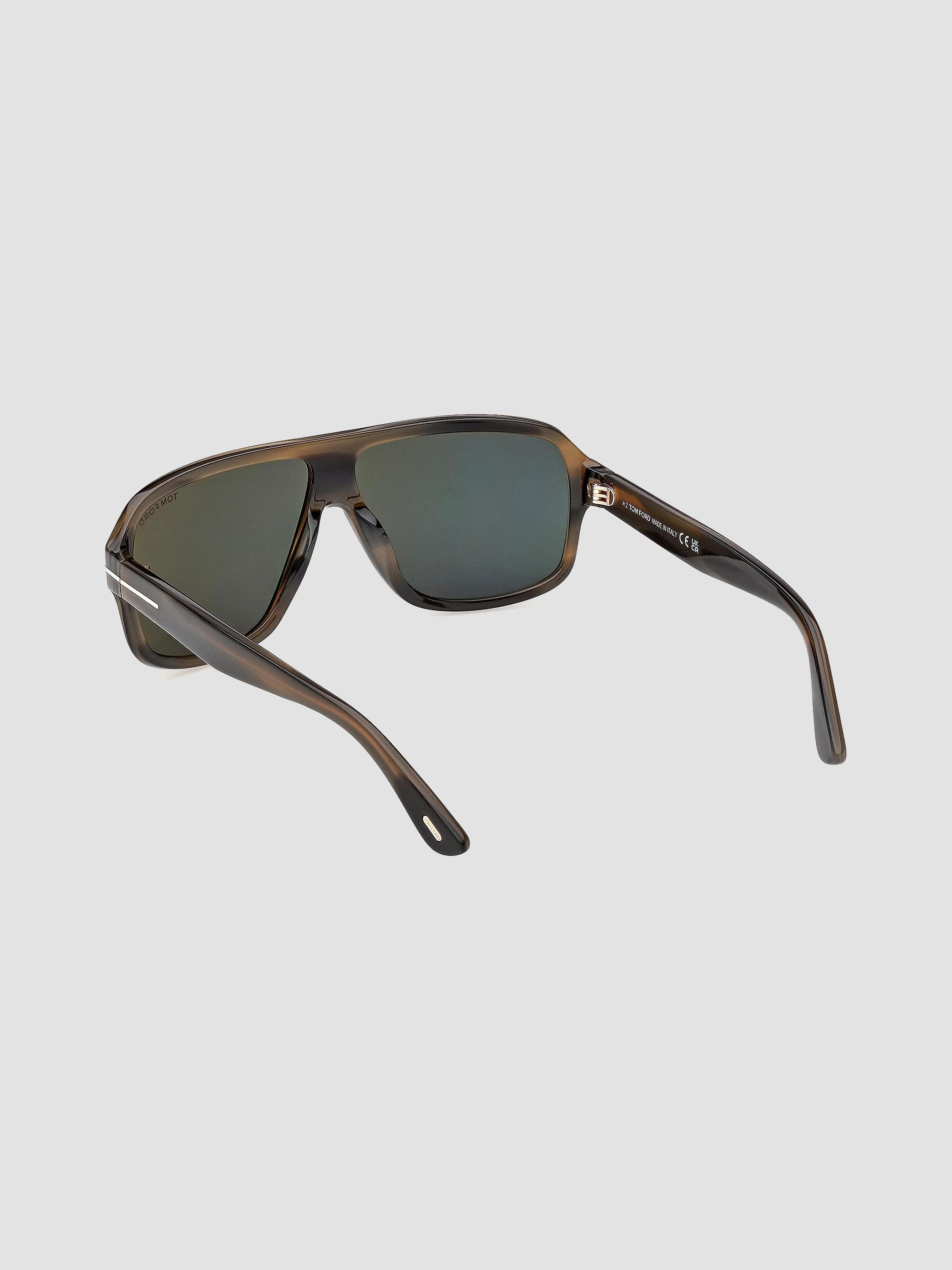 TOM FORD Men's William 63MM Havana Navigator Sunglasses - Brown Green | Thumbnail 4