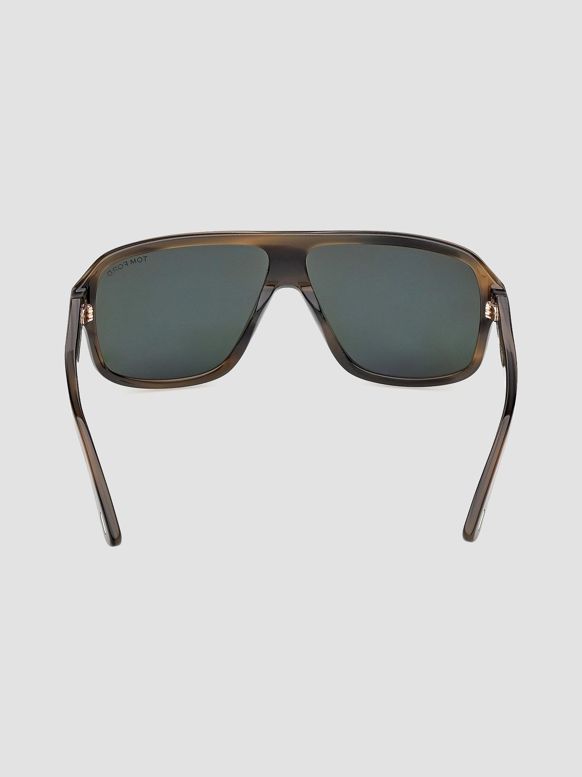 TOM FORD Men's William 63MM Havana Navigator Sunglasses - Brown Green | Thumbnail 5