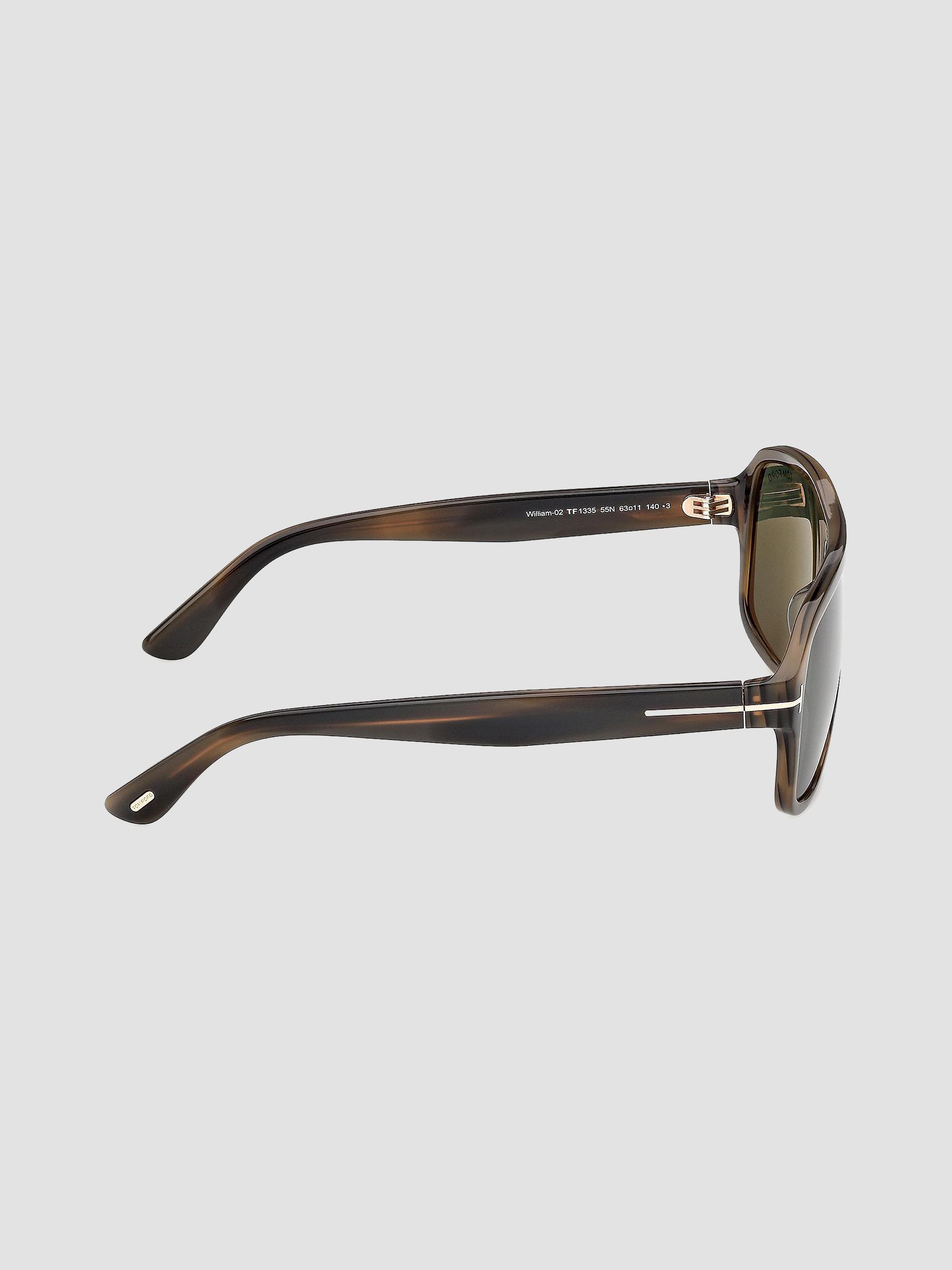 TOM FORD Men's William 63MM Havana Navigator Sunglasses - Brown Green | Thumbnail 7