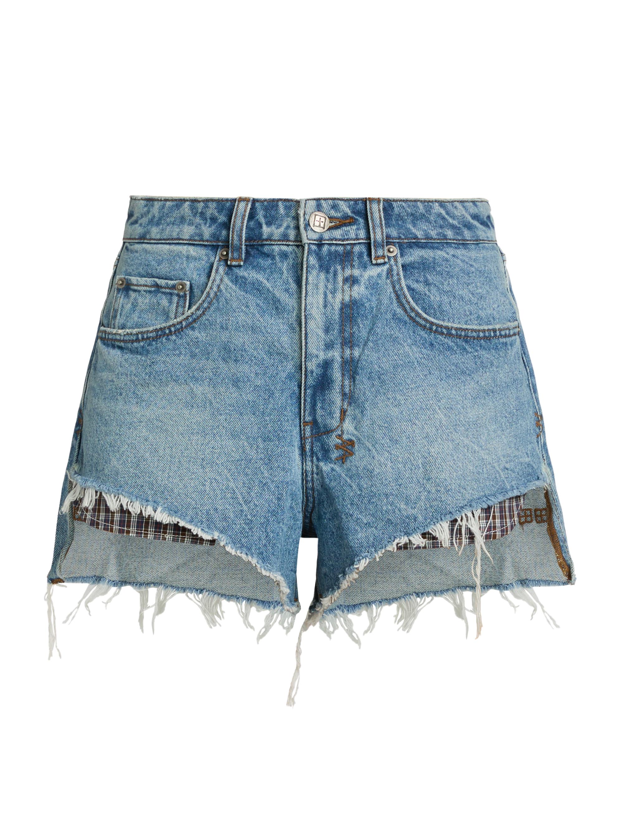 Ksubi Women's Future Memory Kut Off Plaid Pocket Denim Shorts - Denim