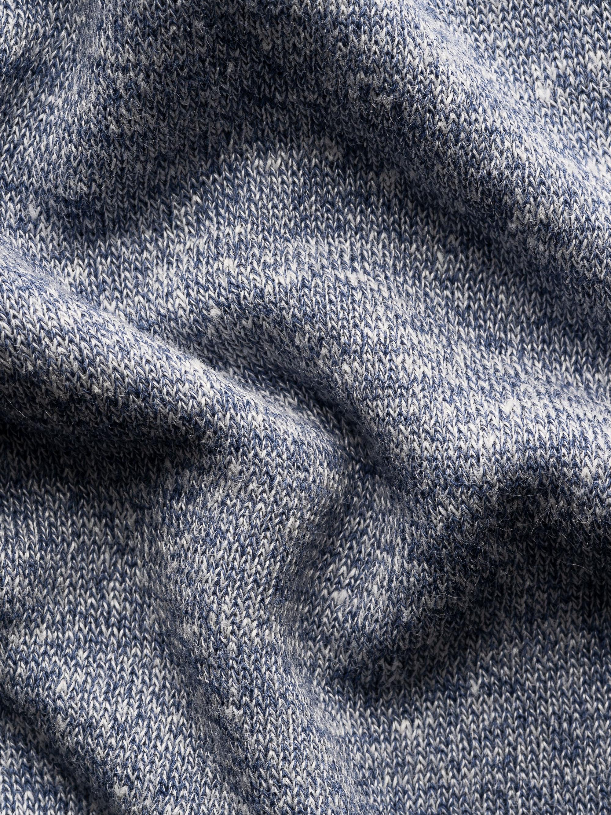 Eton Men's Linen-Cotton Fine Knit Polo Shirt - Dark Blue | Thumbnail 7