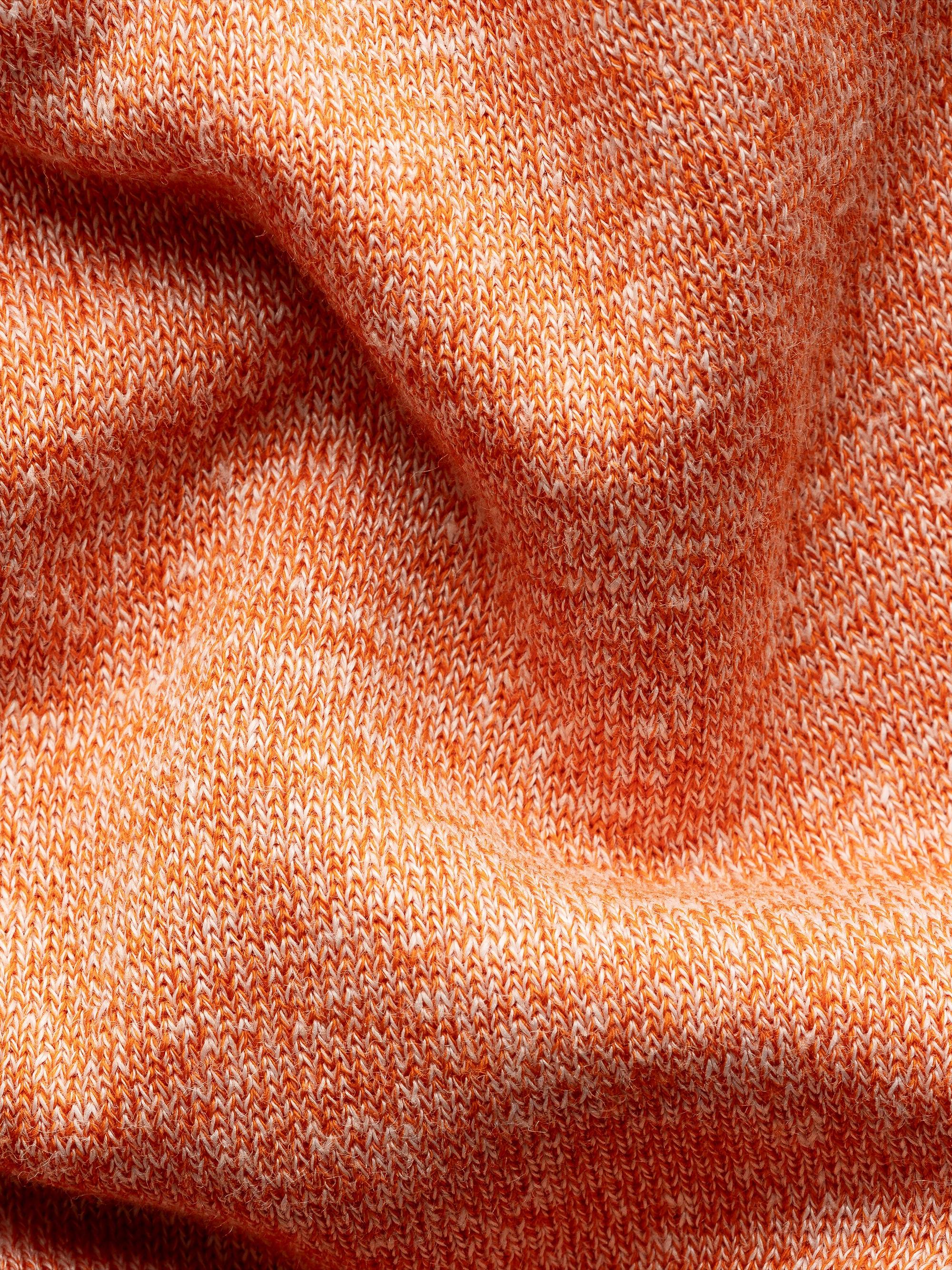 Eton Men's Linen-Cotton Fine Knit Polo Shirt - Orange | Thumbnail 7