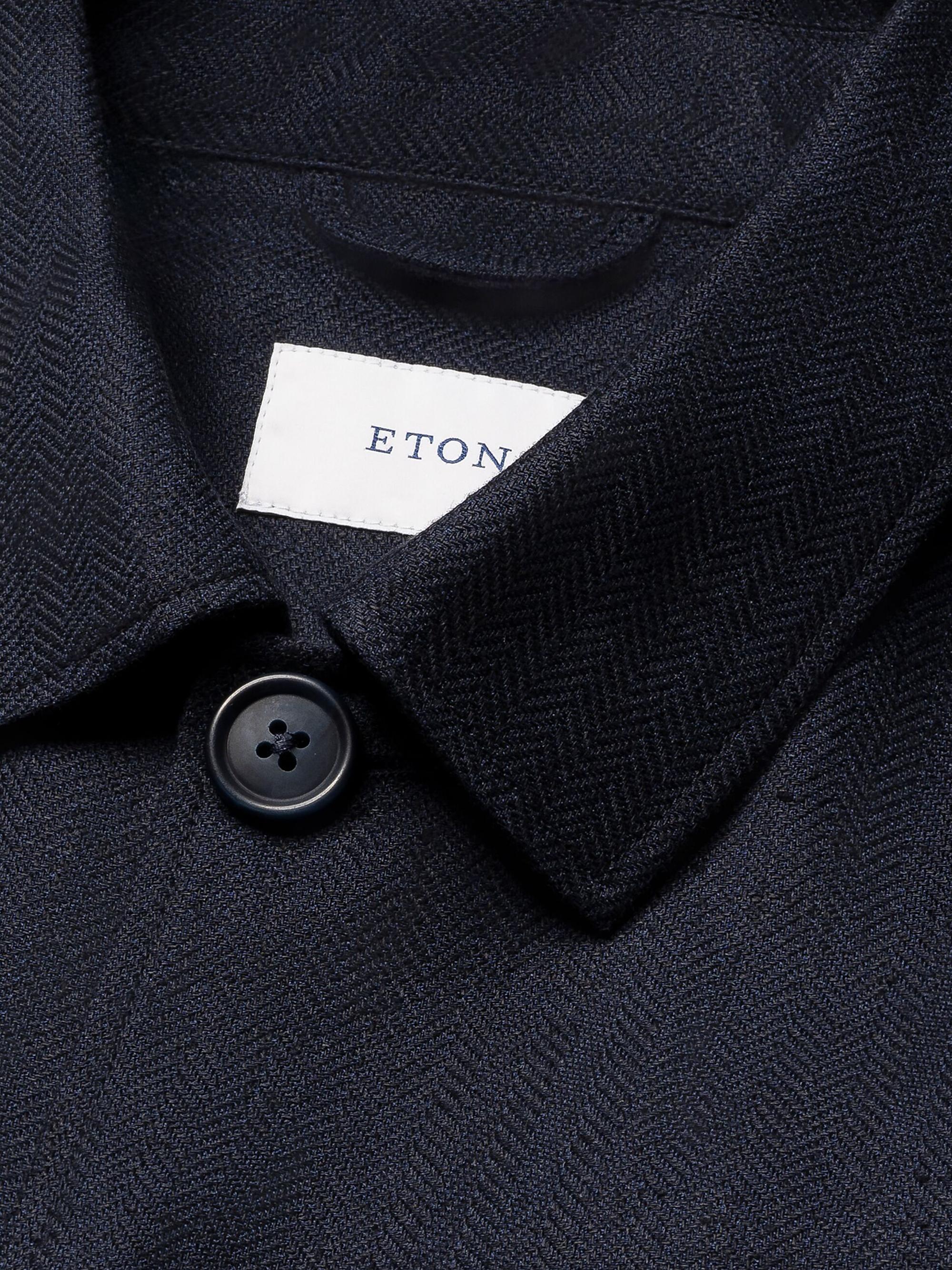 Eton Men's Herringbone Linen-Blend Shirt Jacket - Navy | Thumbnail 2