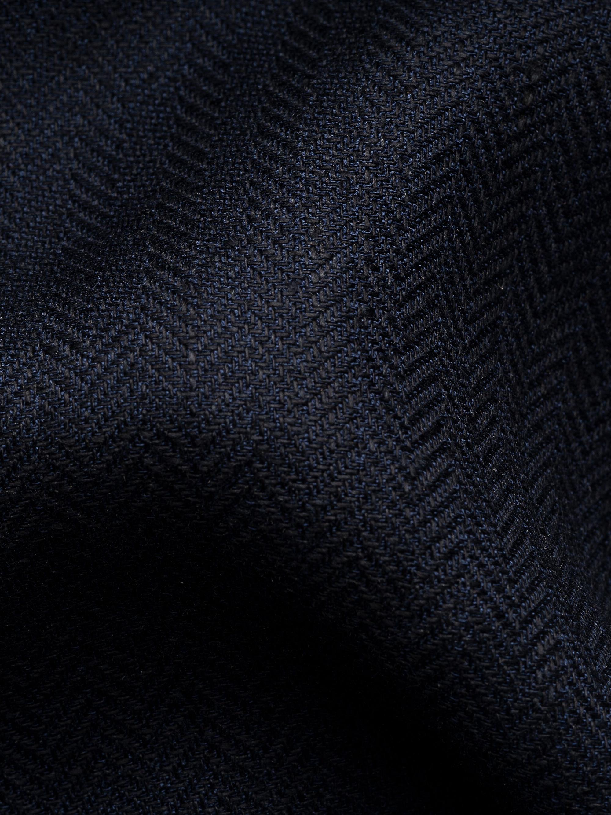 Eton Men's Herringbone Linen-Blend Shirt Jacket - Navy | Thumbnail 3