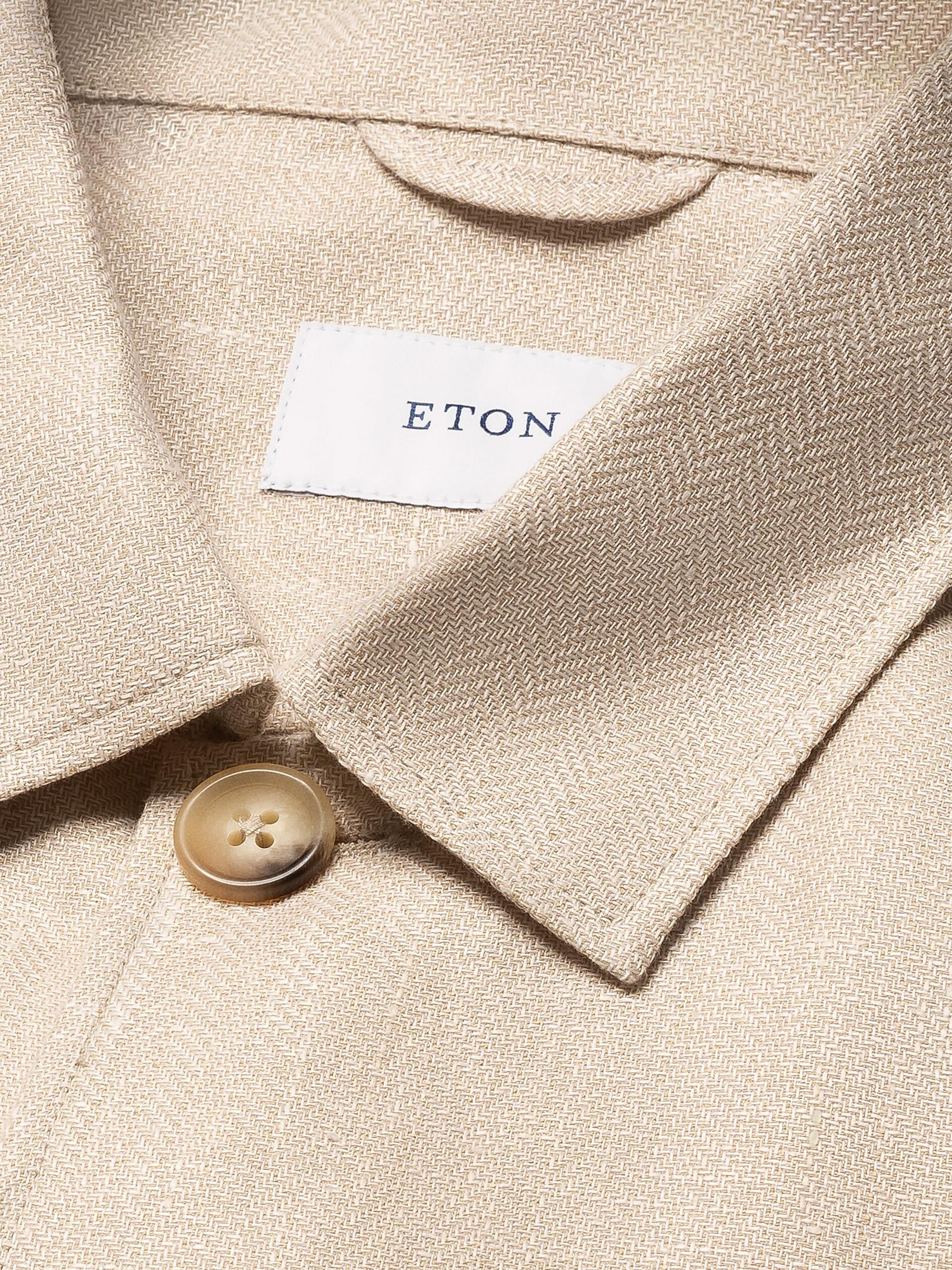 Eton Men's Herringbone Linen-Blend Shirt Jacket - White | Thumbnail 2