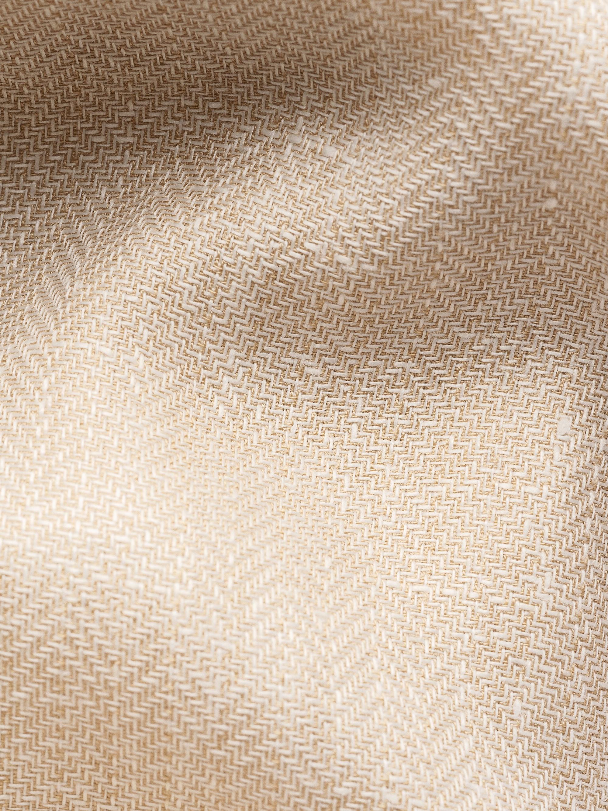 Eton Men's Herringbone Linen-Blend Shirt Jacket - White | Thumbnail 3