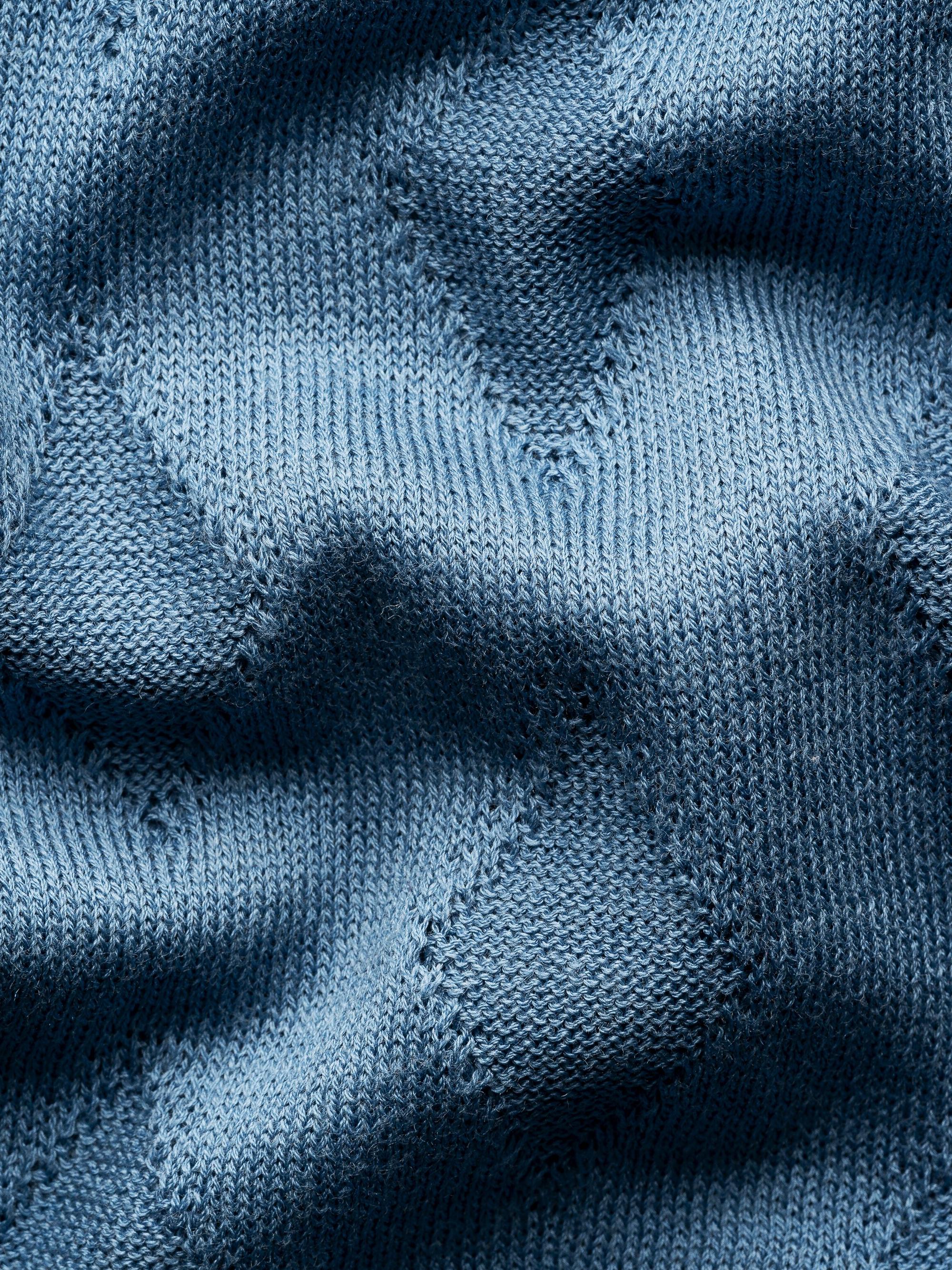 Eton Men's Cotton-Silk Knit Polo Sweater - Light Blue | Thumbnail 7