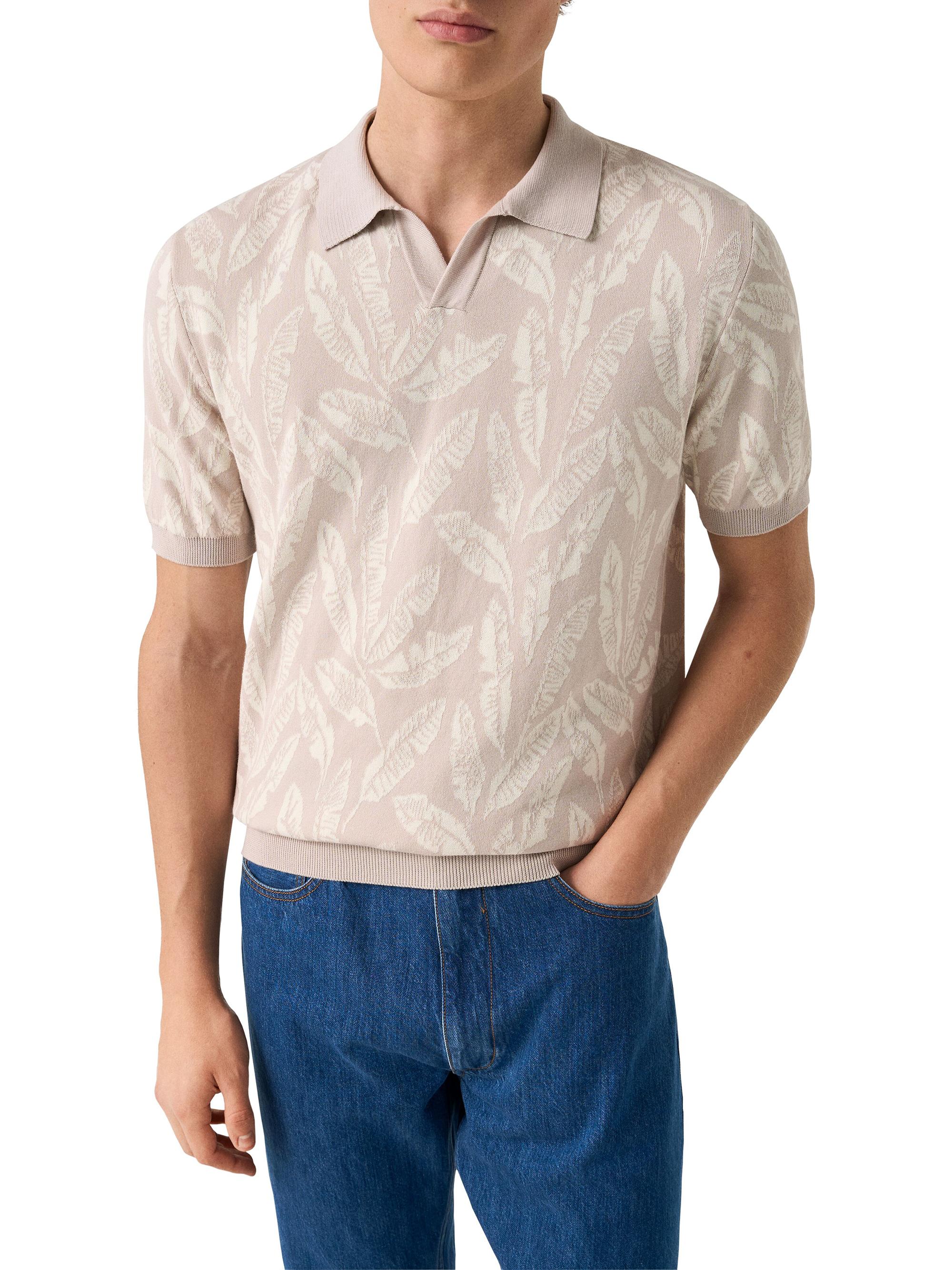Eton Men's Jacquard Knit Polo Sweater - Beige | Thumbnail 2