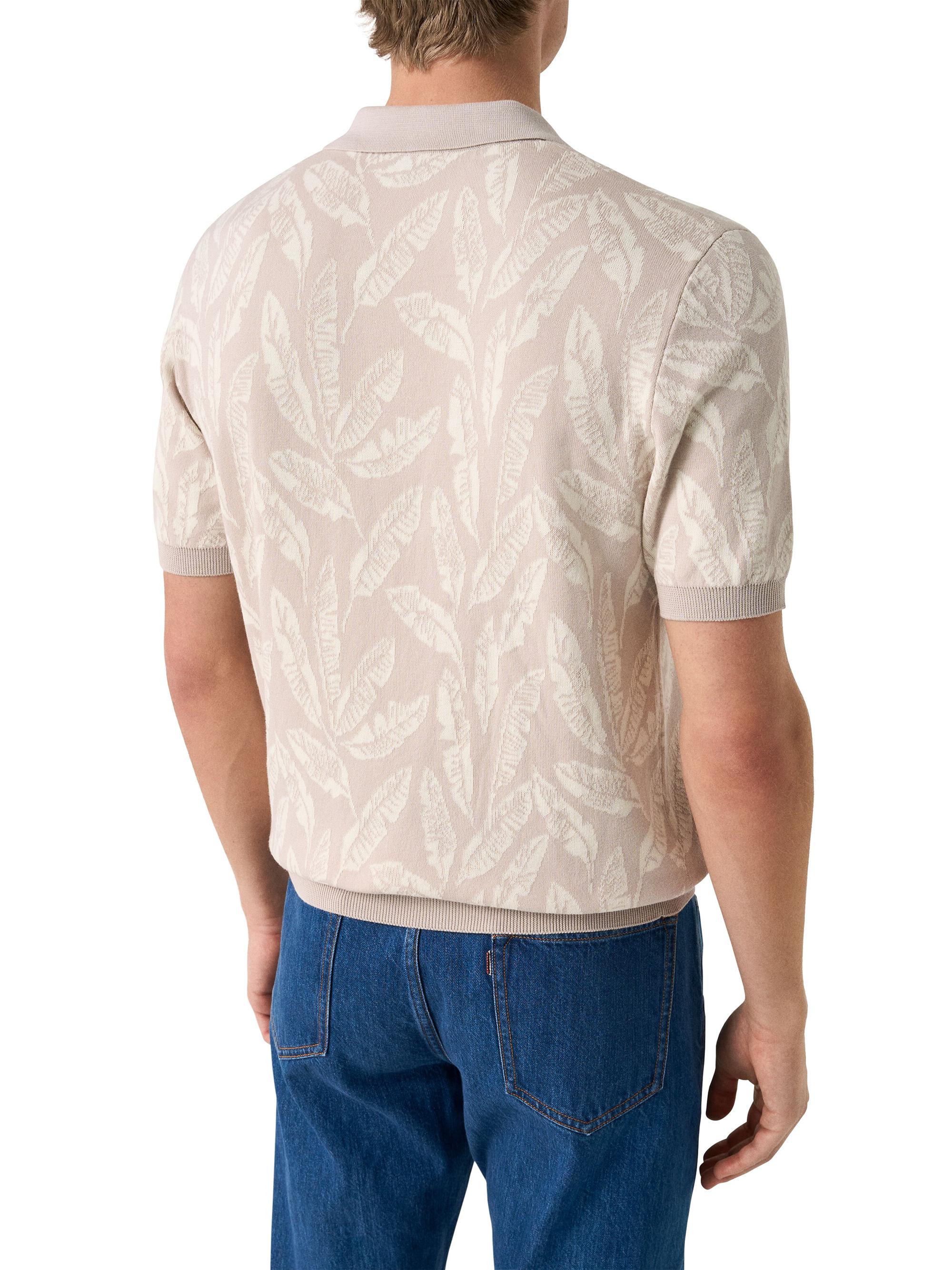 Eton Men's Jacquard Knit Polo Sweater - Beige | Thumbnail 3