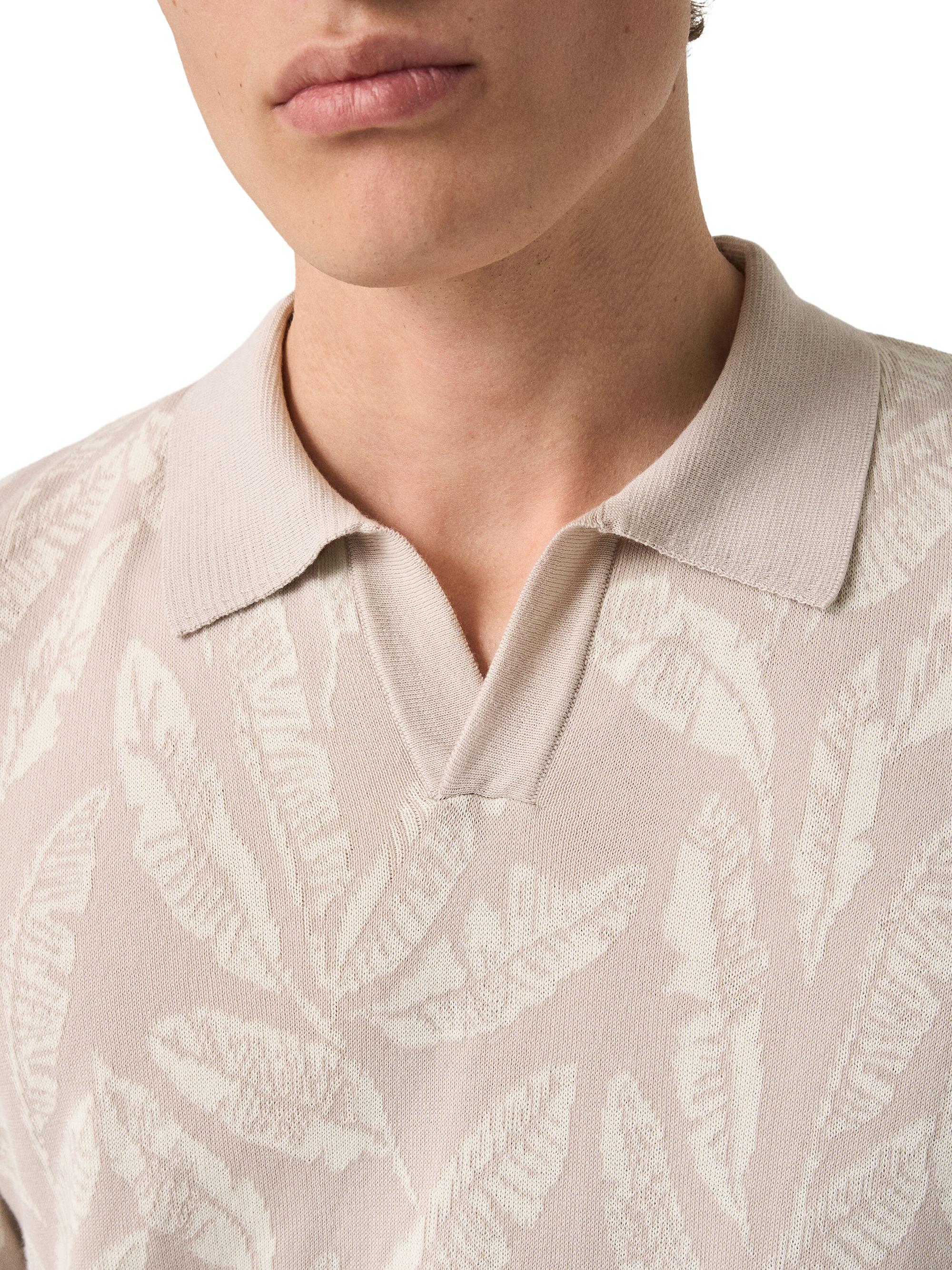 Eton Men's Jacquard Knit Polo Sweater - Beige | Thumbnail 4