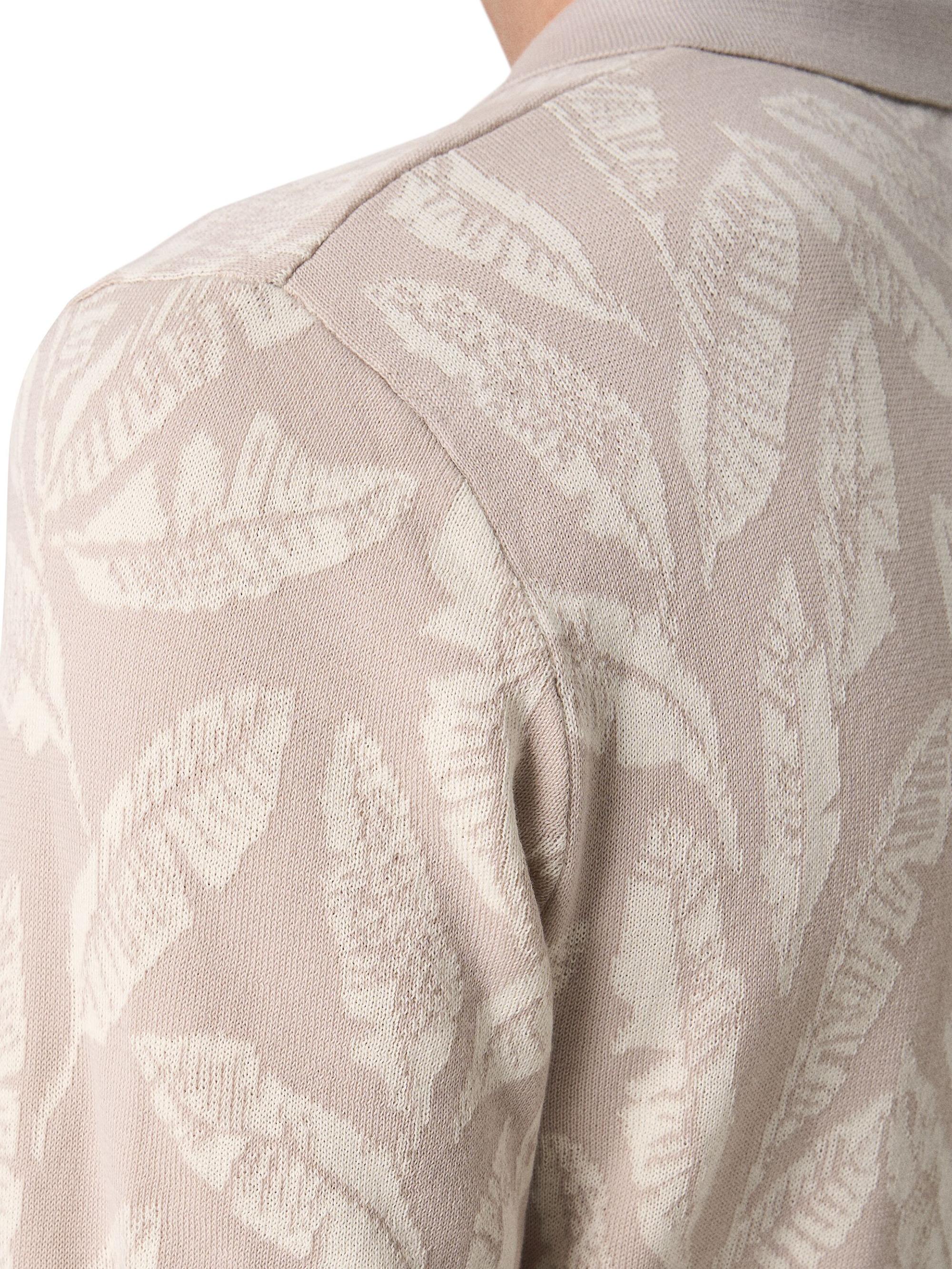 Eton Men's Jacquard Knit Polo Sweater - Beige | Thumbnail 5