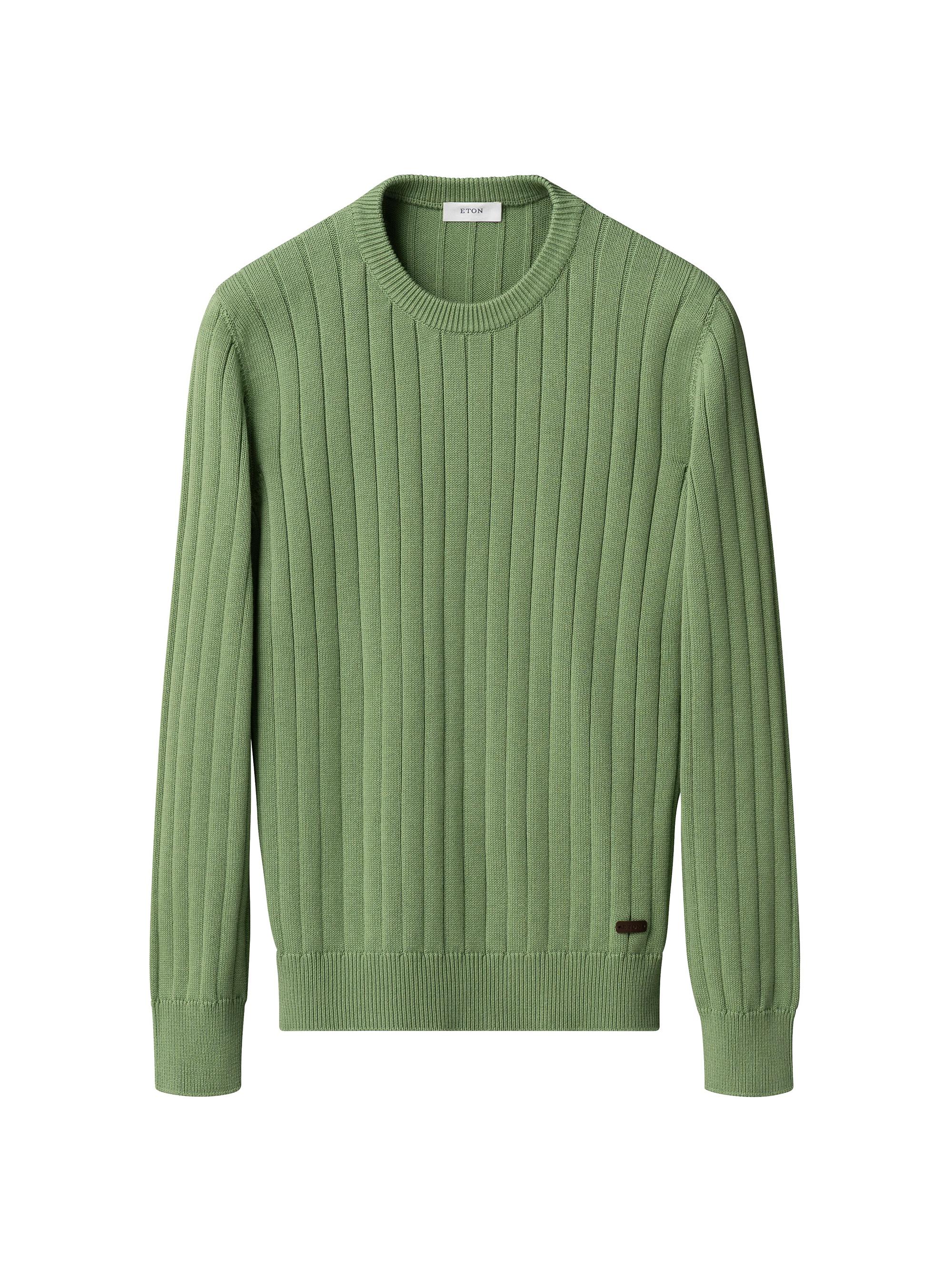 Eton Men's Knit Crewneck Sweater - Green