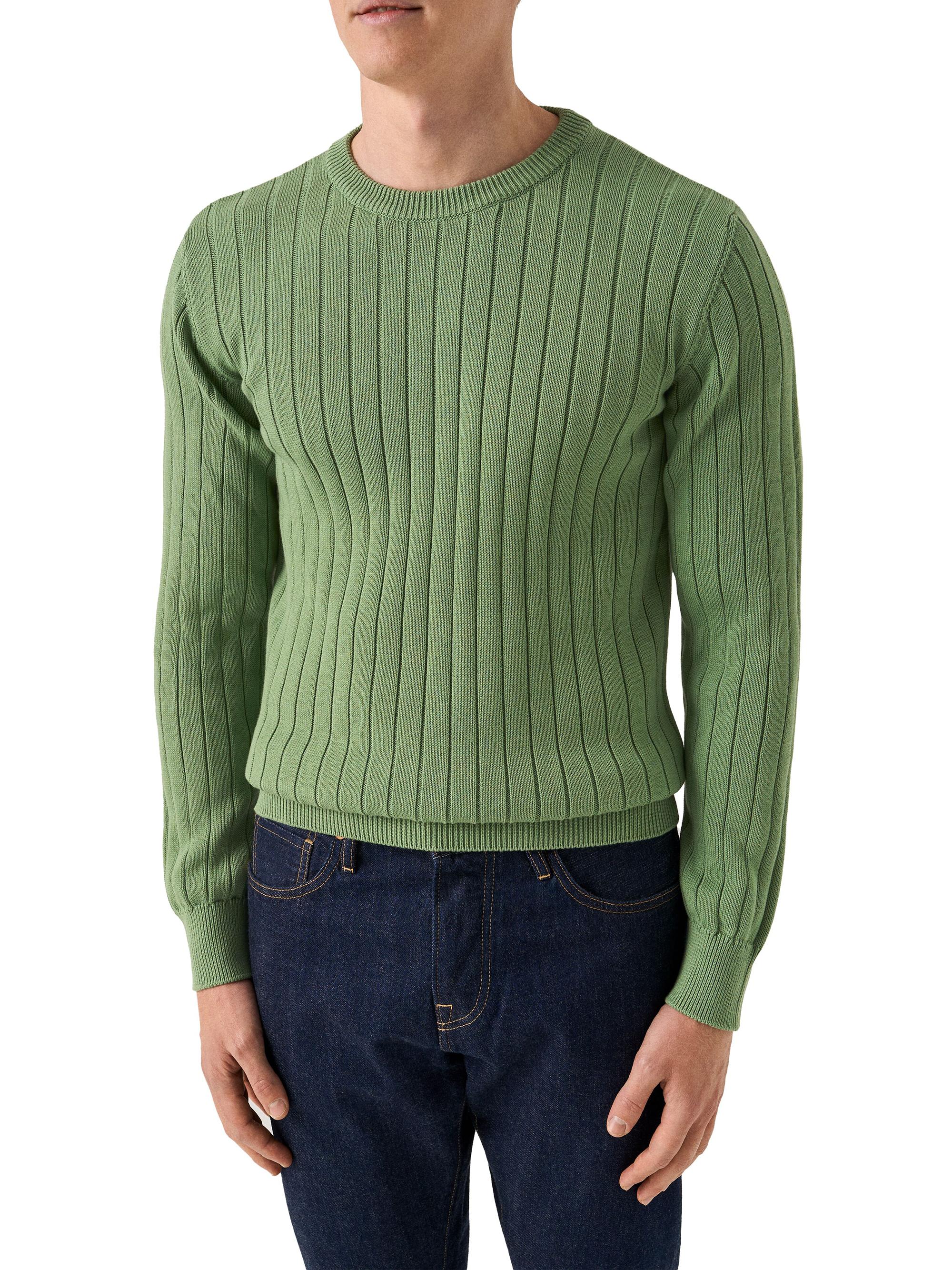 Eton Men's Knit Crewneck Sweater - Green | Thumbnail 2