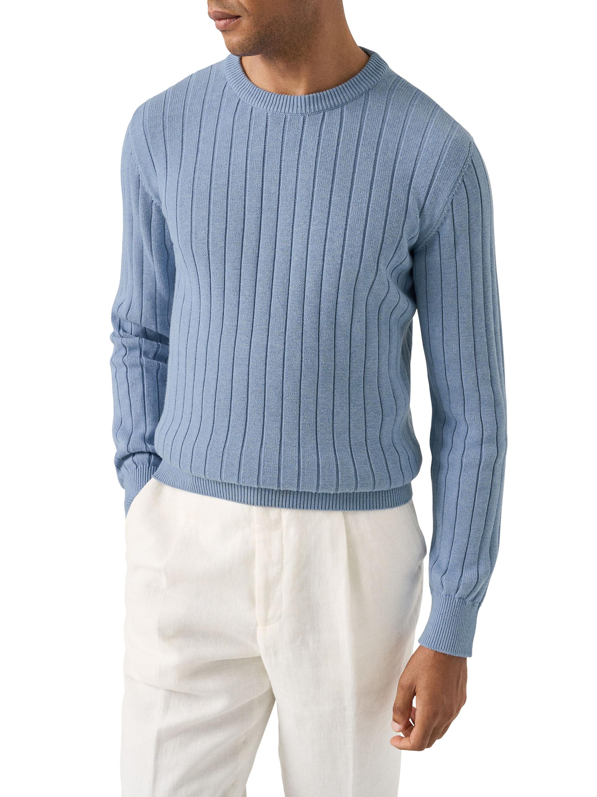 Eton Men's Knit Crewneck Sweater - Light Blue | Thumbnail 2