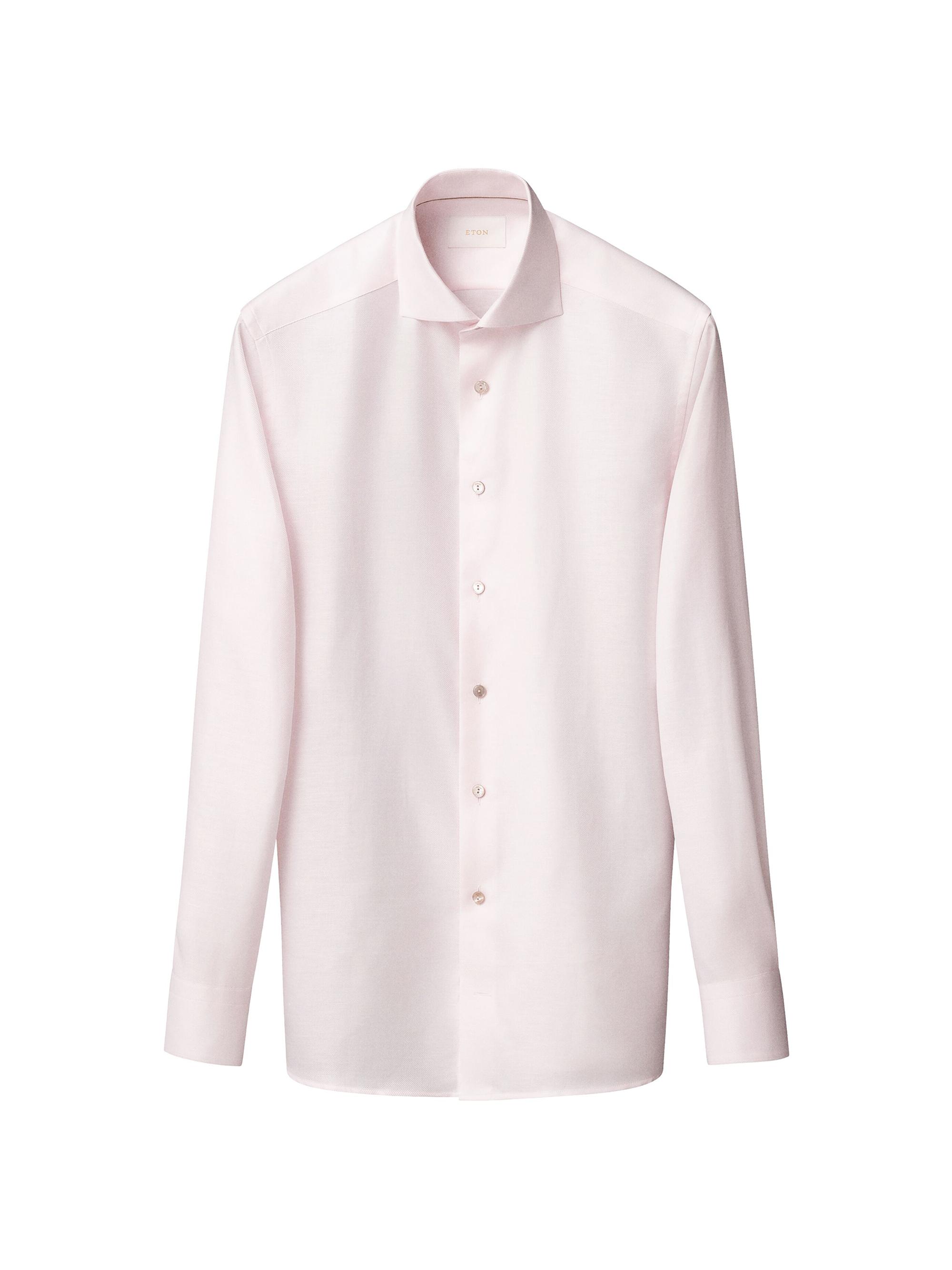 Eton Men's Contemporary Fit Textured Cotton-Linen Shirt - Pink