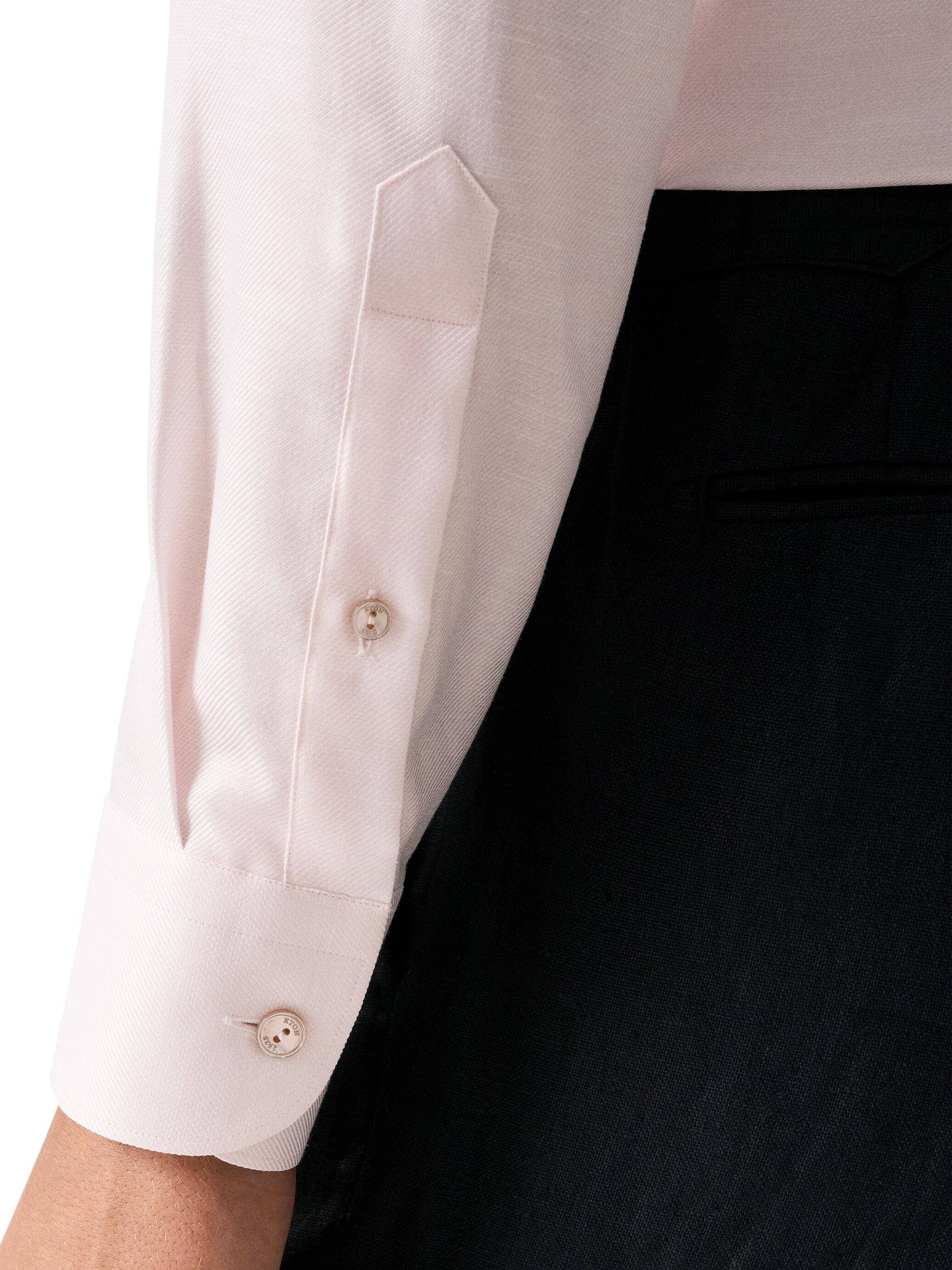Eton Men's Contemporary Fit Textured Cotton-Linen Shirt - Pink | Thumbnail 5