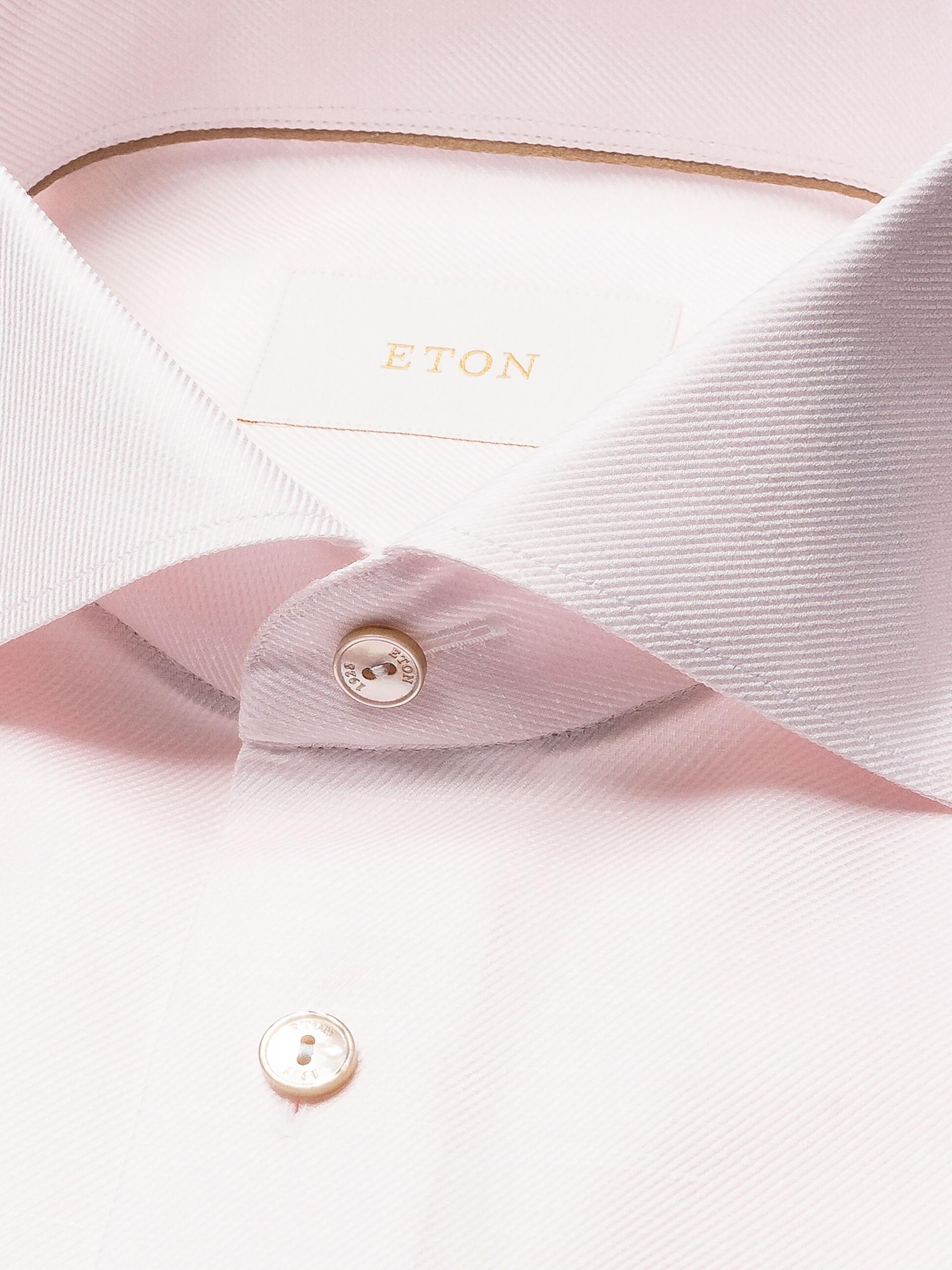 Eton Men's Contemporary Fit Textured Cotton-Linen Shirt - Pink | Thumbnail 6