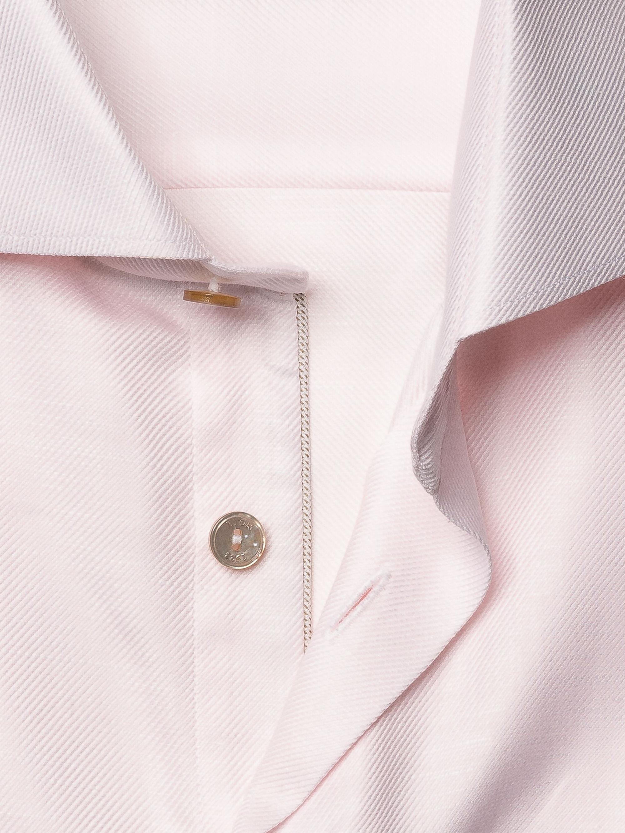 Eton Men's Contemporary Fit Textured Cotton-Linen Shirt - Pink | Thumbnail 8