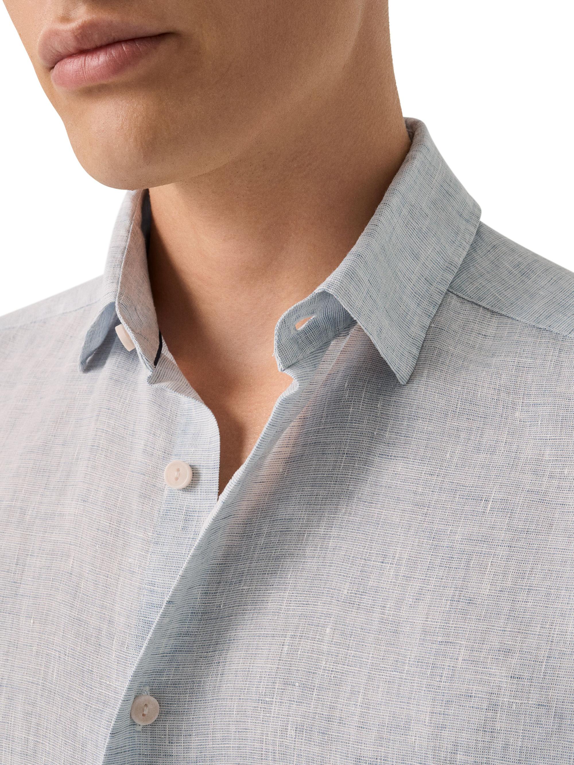 Eton Men's Linen Long-Sleeve Shirt - Light Blue | Thumbnail 5