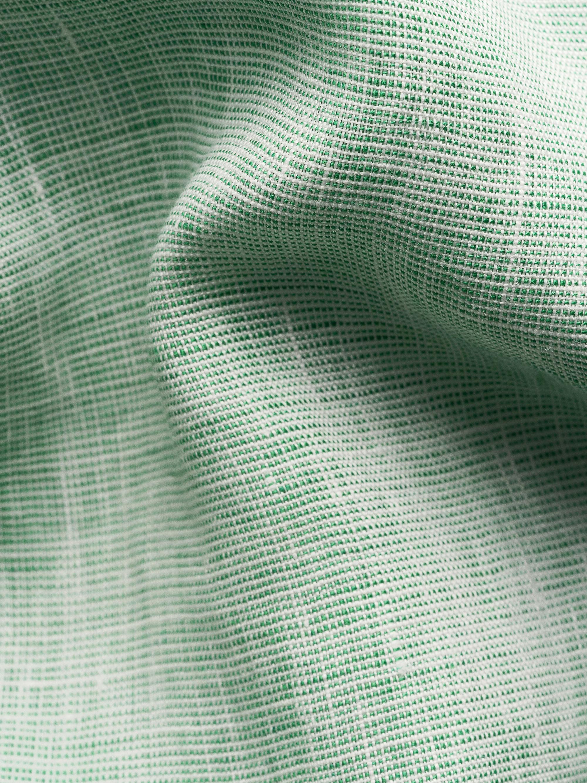 Eton Men's Linen Long-Sleeve Shirt - Mid Green | Thumbnail 8