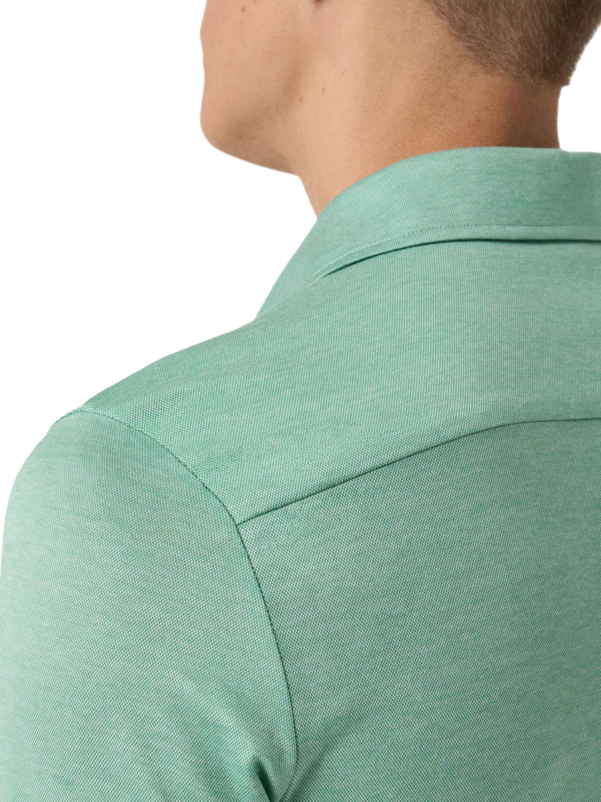 Eton Men's Knitted Cotton Polo Shirt - Green | Thumbnail 5